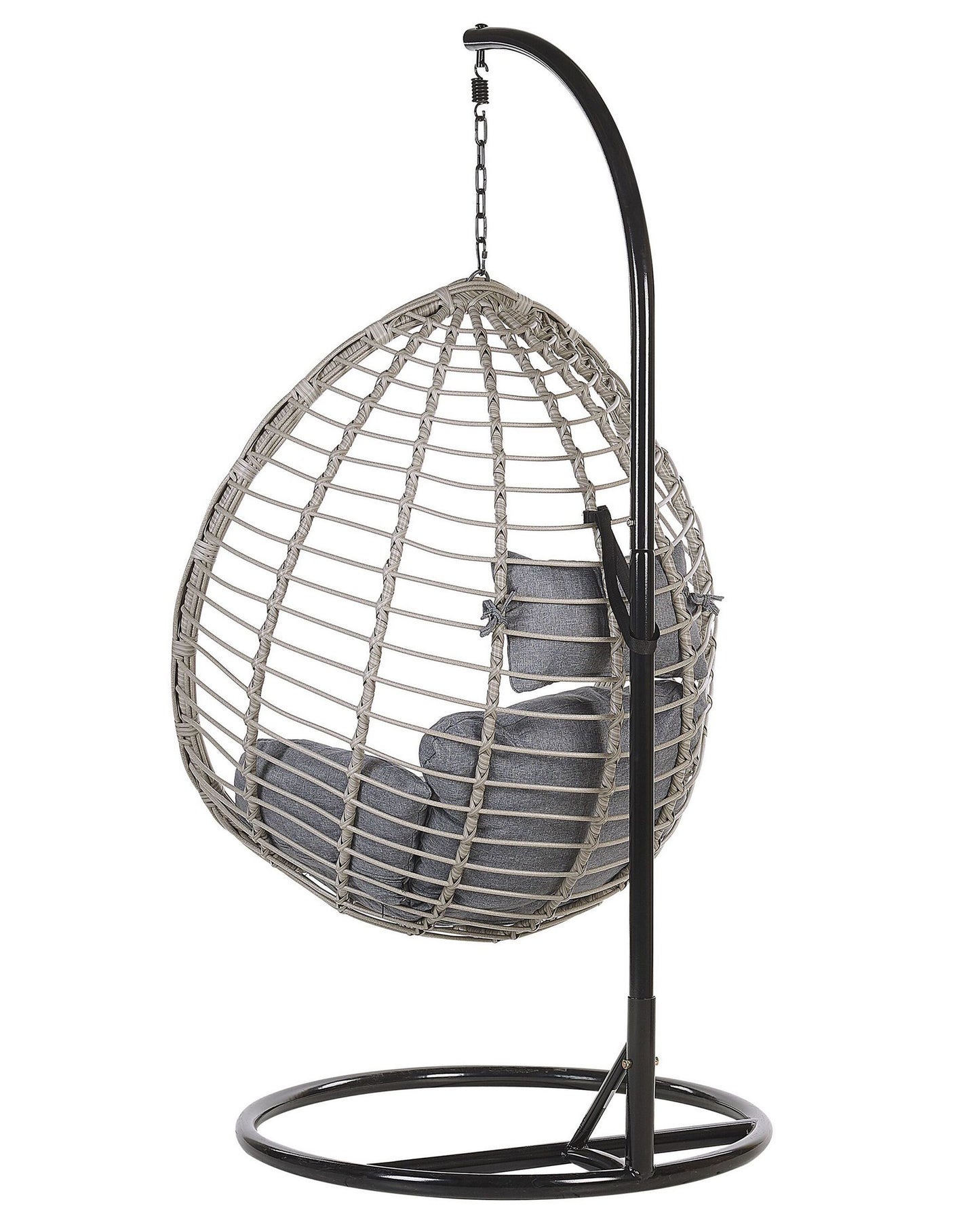 Hanging Chair with Stand TOLLO PE Rattan Grey