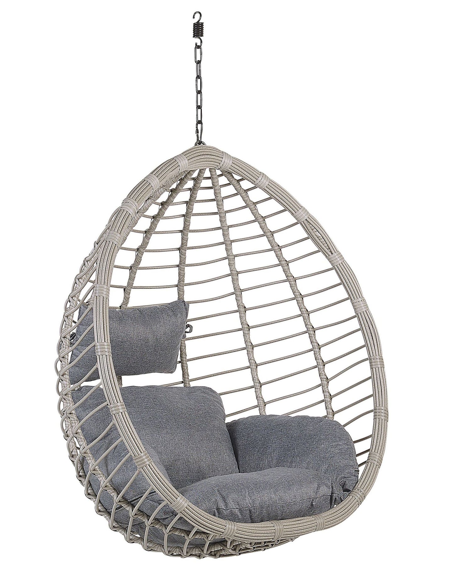 Hanging Chair with Stand TOLLO PE Rattan Grey