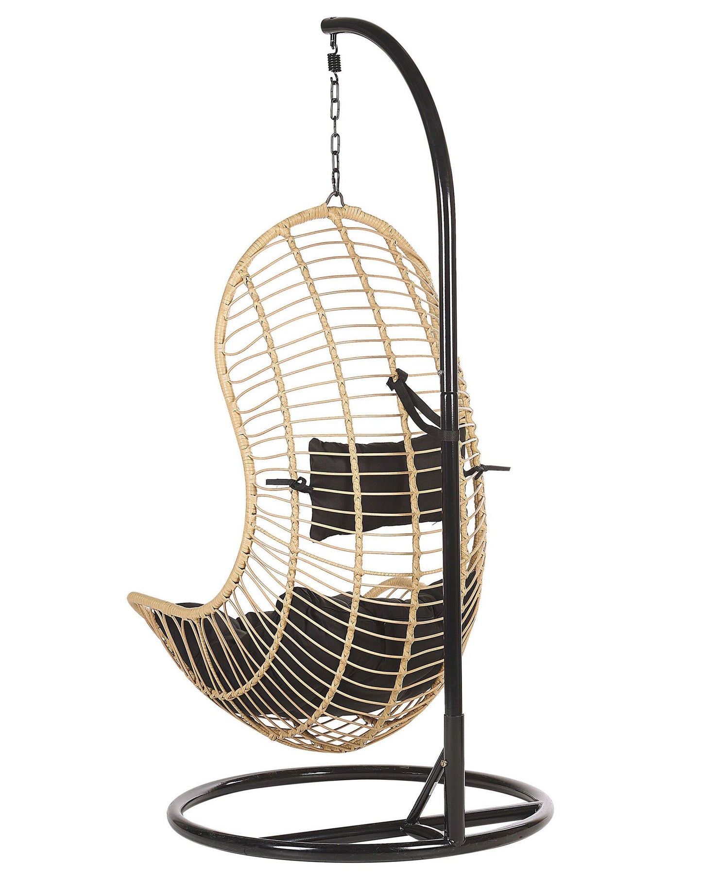 Hanging Chair with Stand PINETO PE Rattan Natural