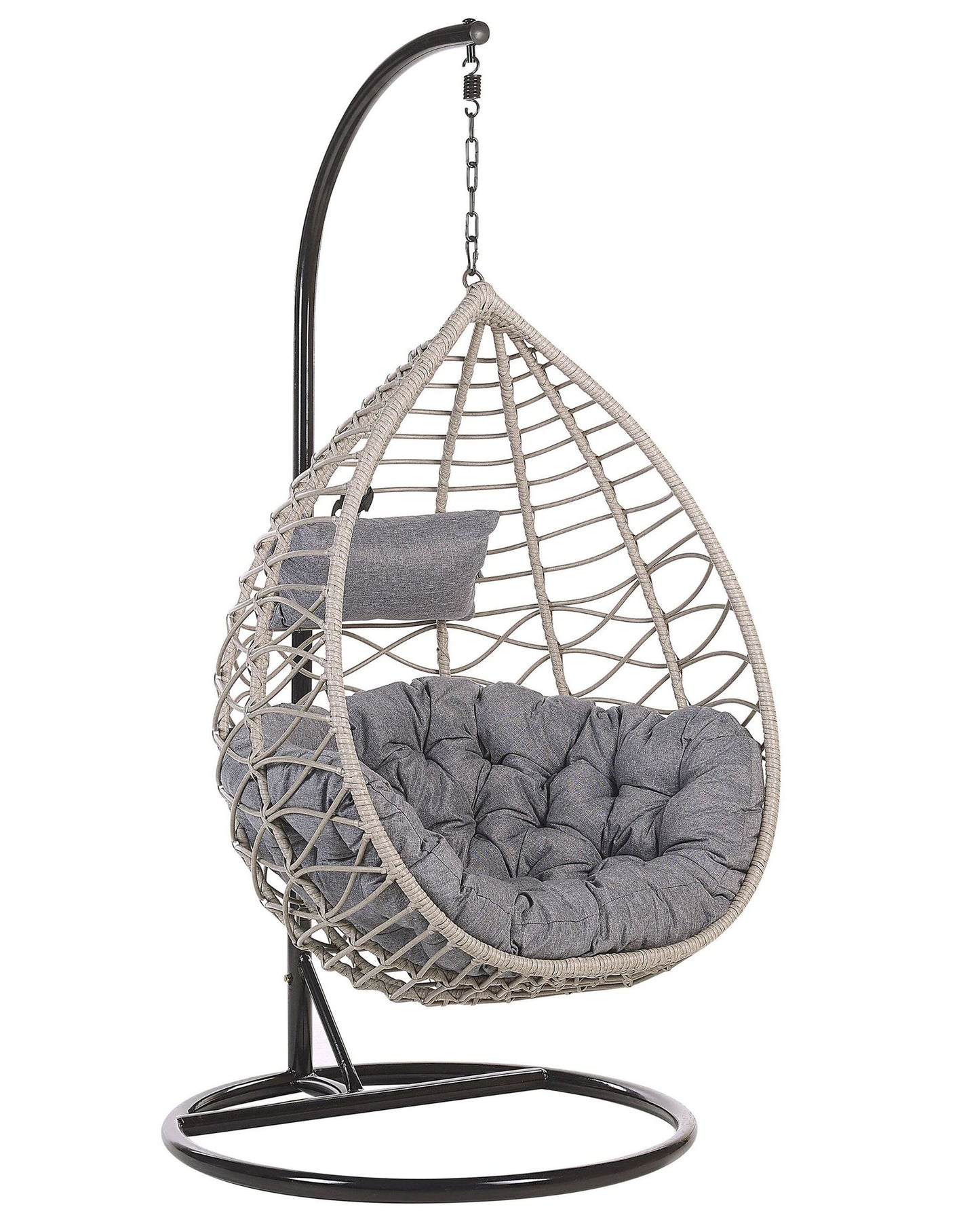 Hanging Chair with Stand Rattan Grey