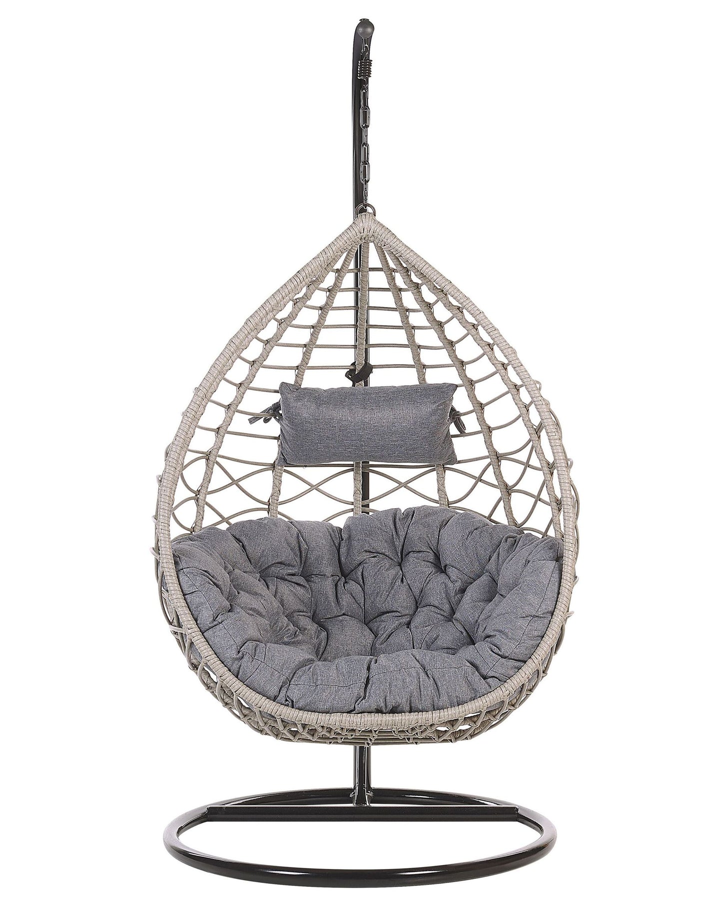 Hanging Chair with Stand Rattan Grey