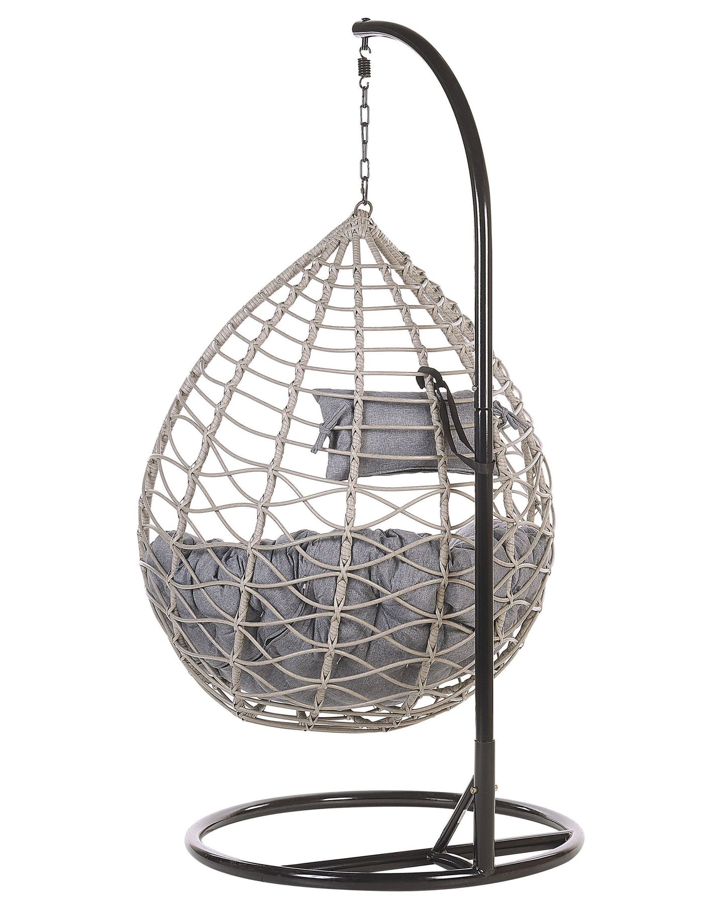 Hanging Chair with Stand Rattan Grey