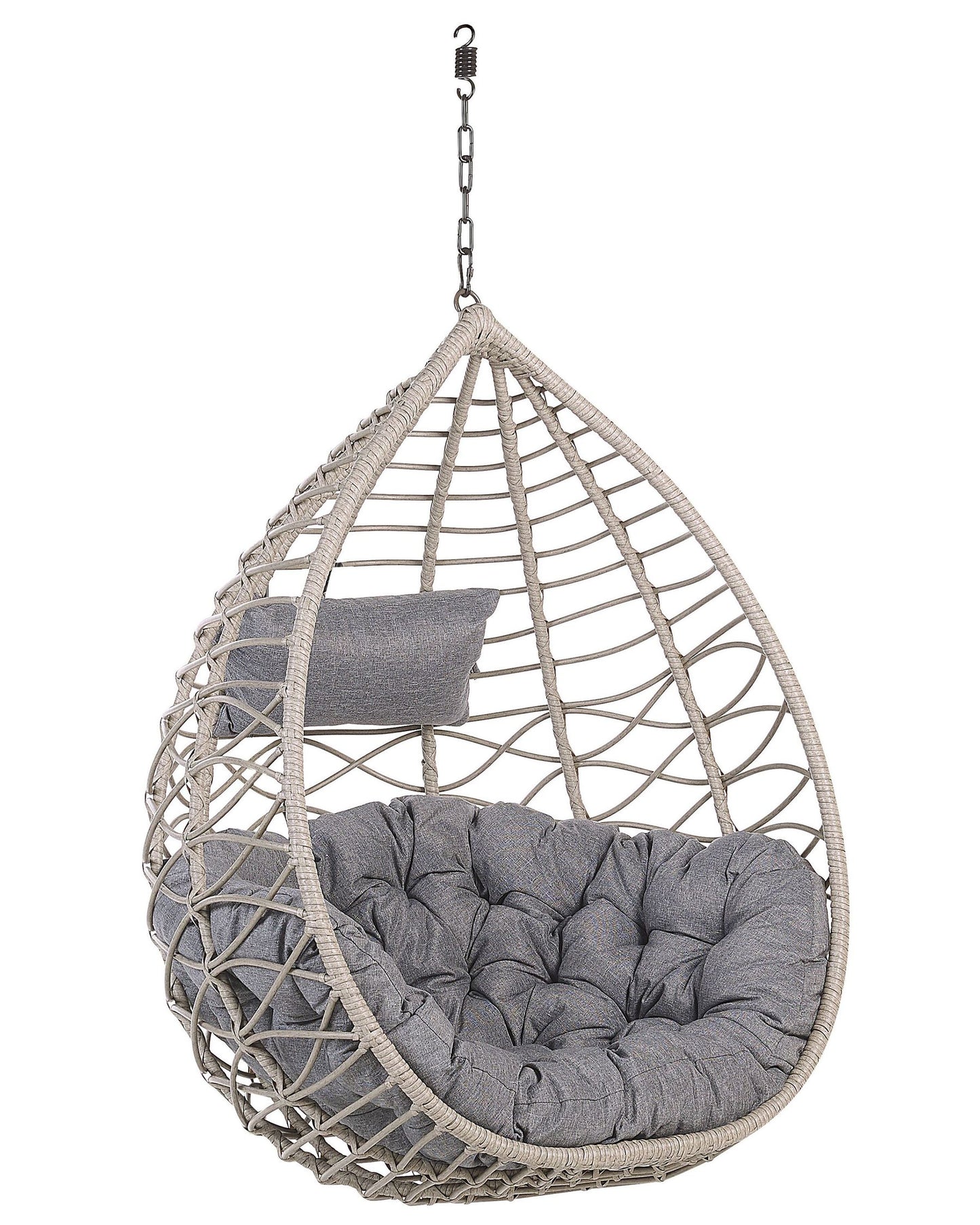 Hanging Chair with Stand Rattan Grey