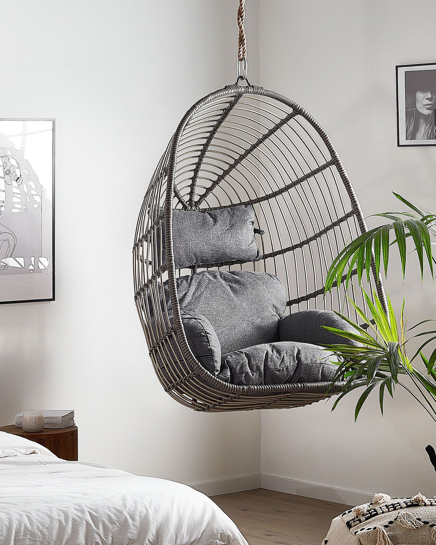 Hanging Chair Rattan Grey
