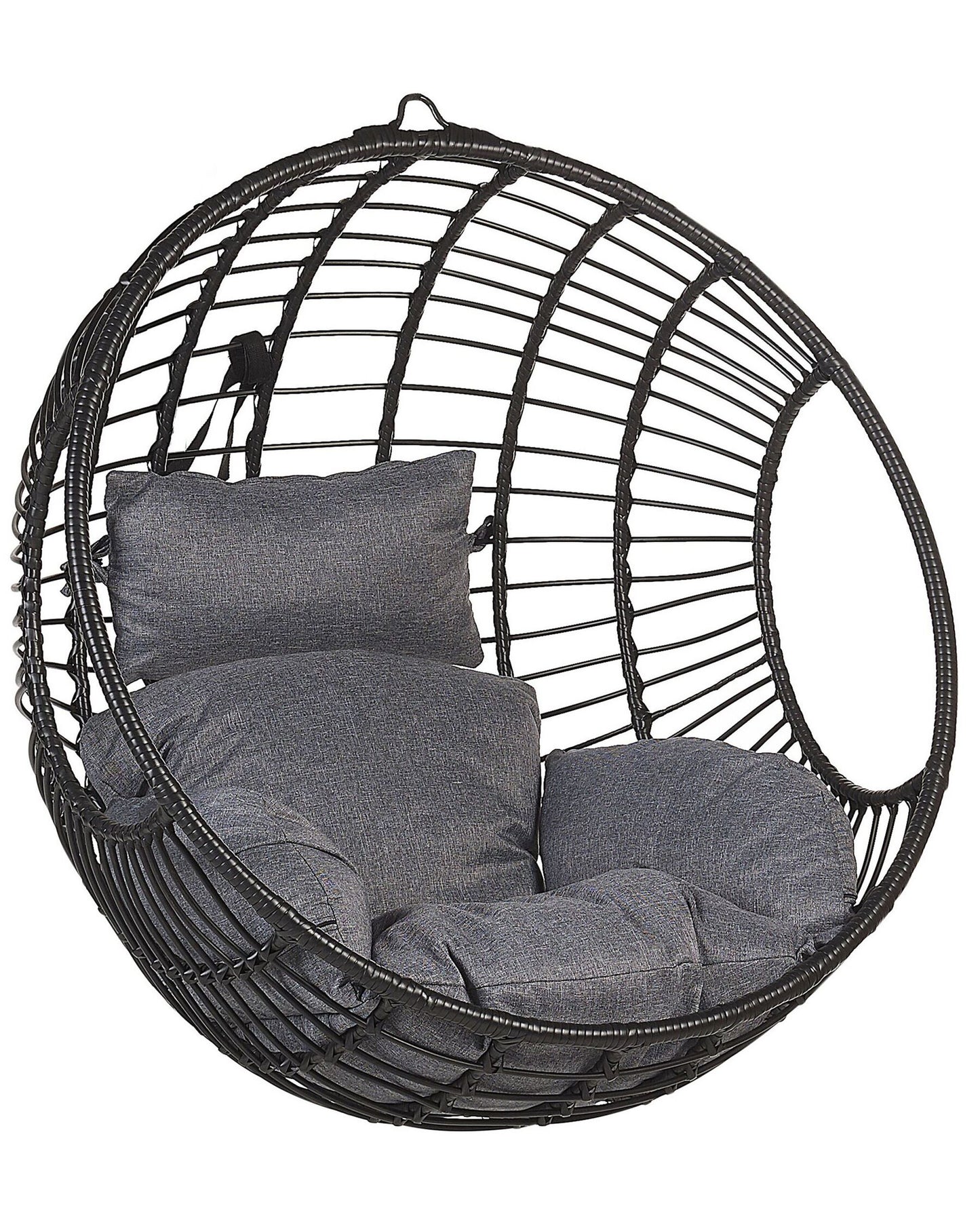 Hanging Chair with Stand ASPIO PE Rattan Black