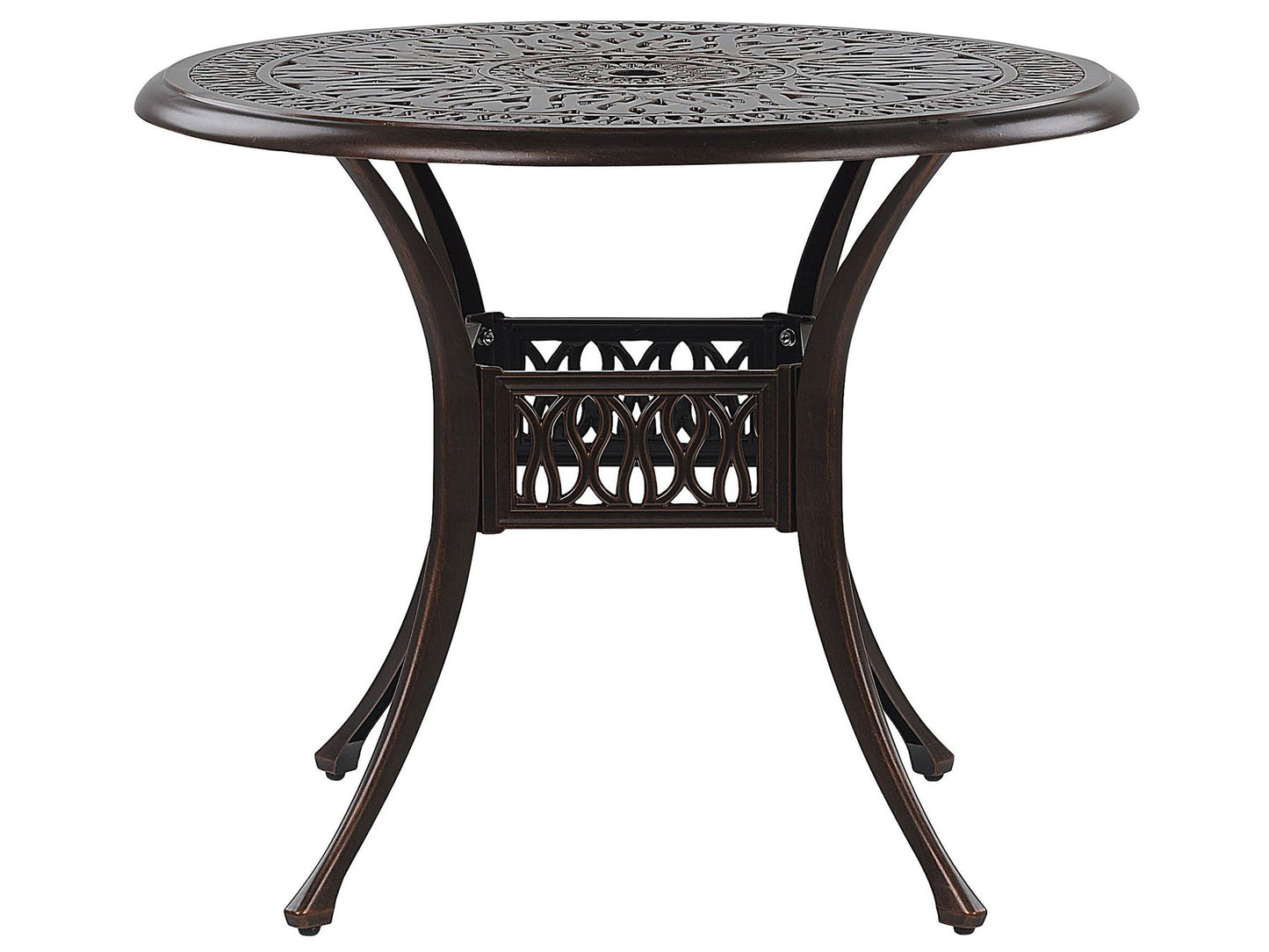 Garden Dining Set 4 Seater ANCONA with Cushions Metal Dark Brown