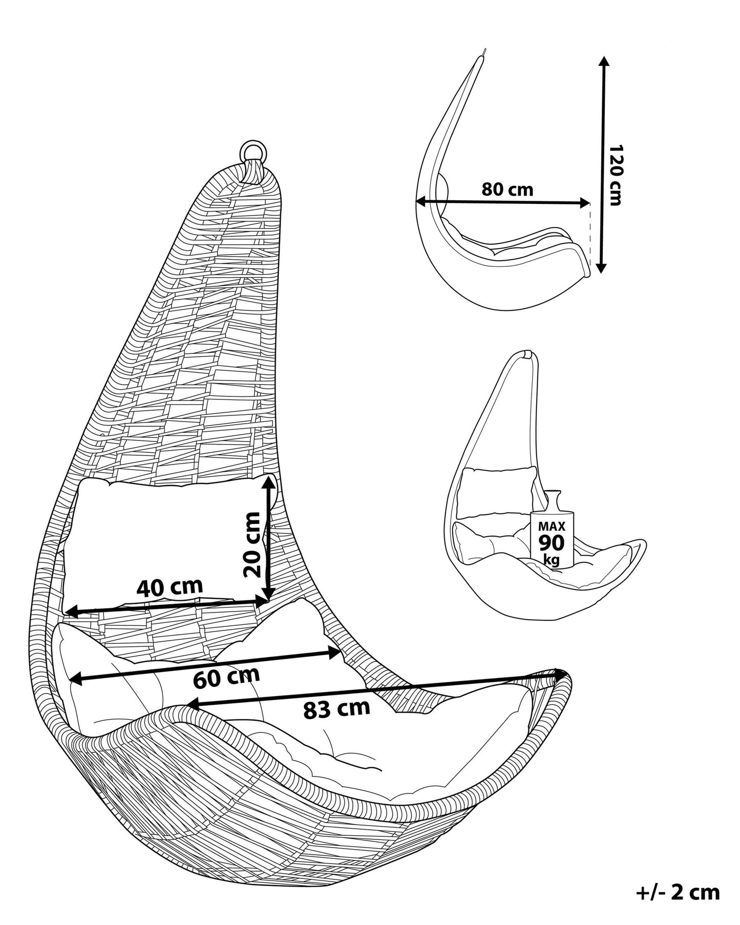 Hanging Chair ATRI II PE Rattan Natural
