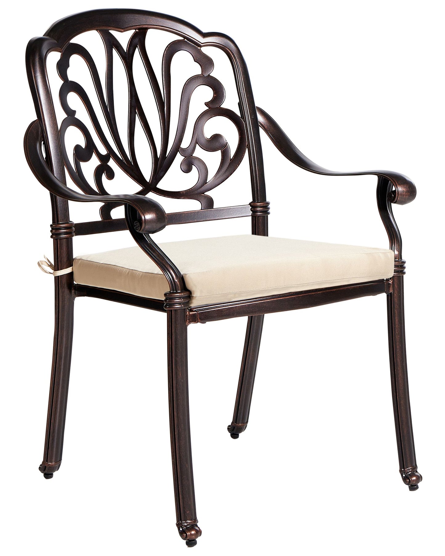 Set of 4 Garden Chairs with Cushions ANCONA Metal Dark Brown