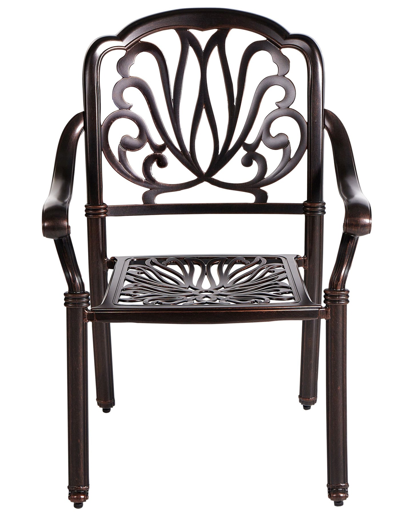 Set of 4 Garden Chairs with Cushions ANCONA Metal Dark Brown