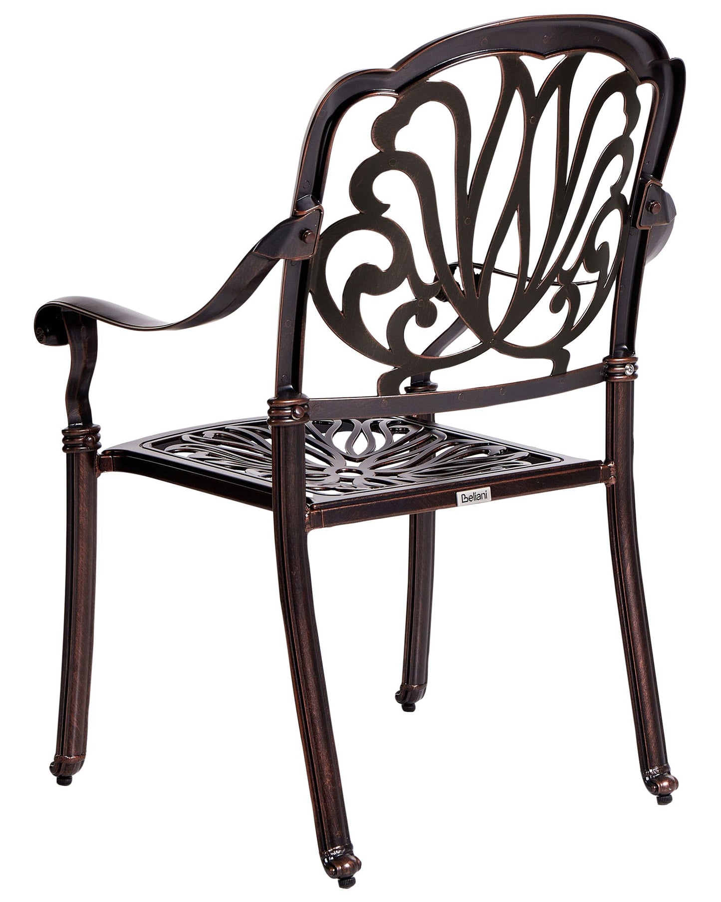 Set of 4 Garden Chairs with Cushions ANCONA Metal Dark Brown