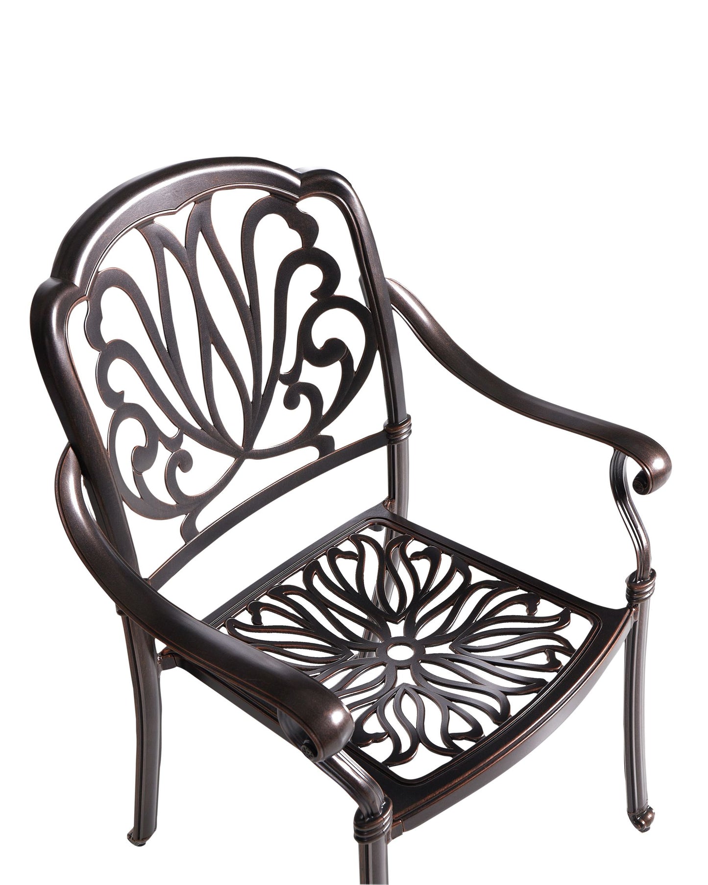 Set of 4 Garden Chairs with Cushions ANCONA Metal Dark Brown