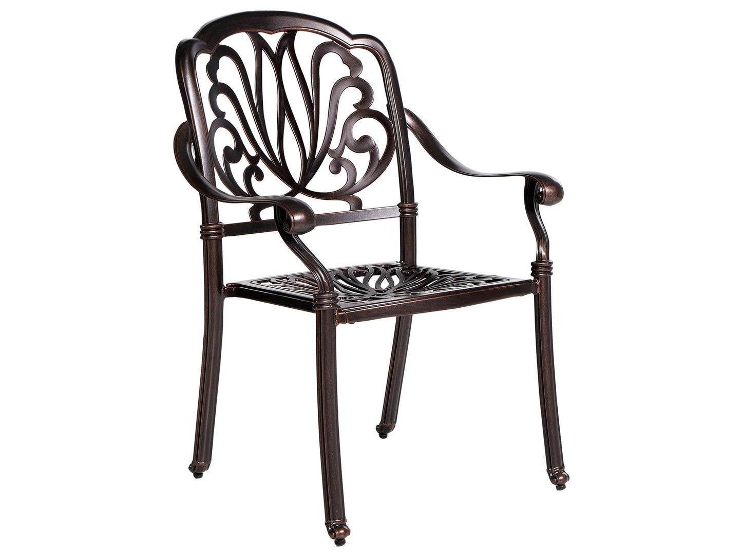 Garden Dining Set 4 Seater ANCONA with Cushions Metal Dark Brown