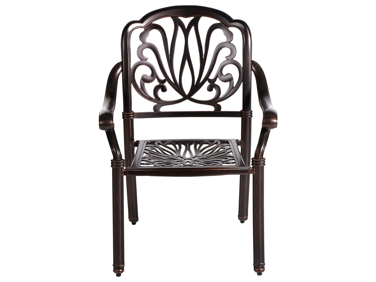 Garden Dining Set 4 Seater ANCONA with Cushions Metal Dark Brown