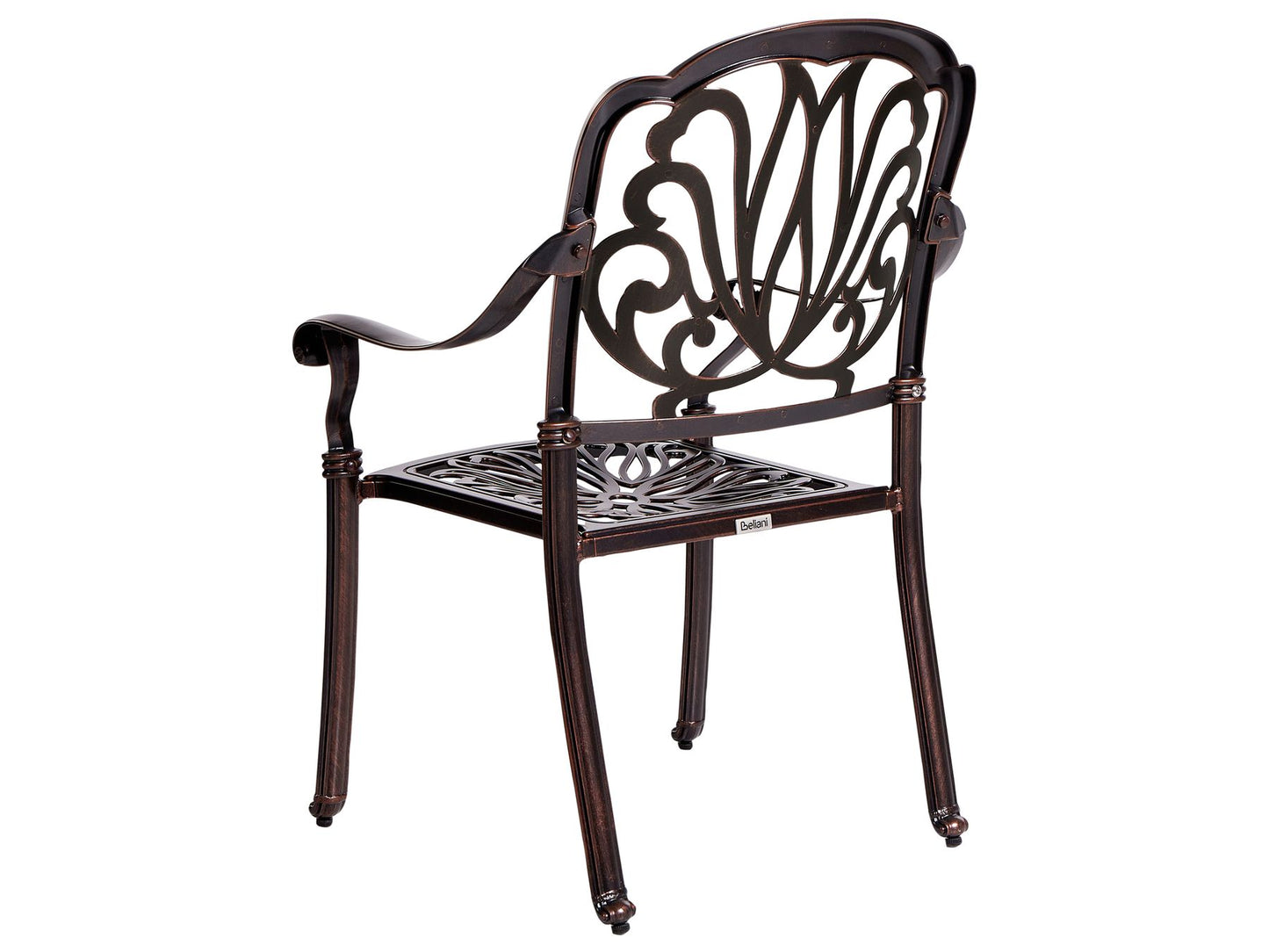 Garden Dining Set 4 Seater ANCONA with Cushions Metal Dark Brown