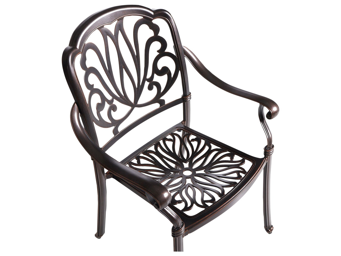 Garden Dining Set 4 Seater ANCONA with Cushions Metal Dark Brown