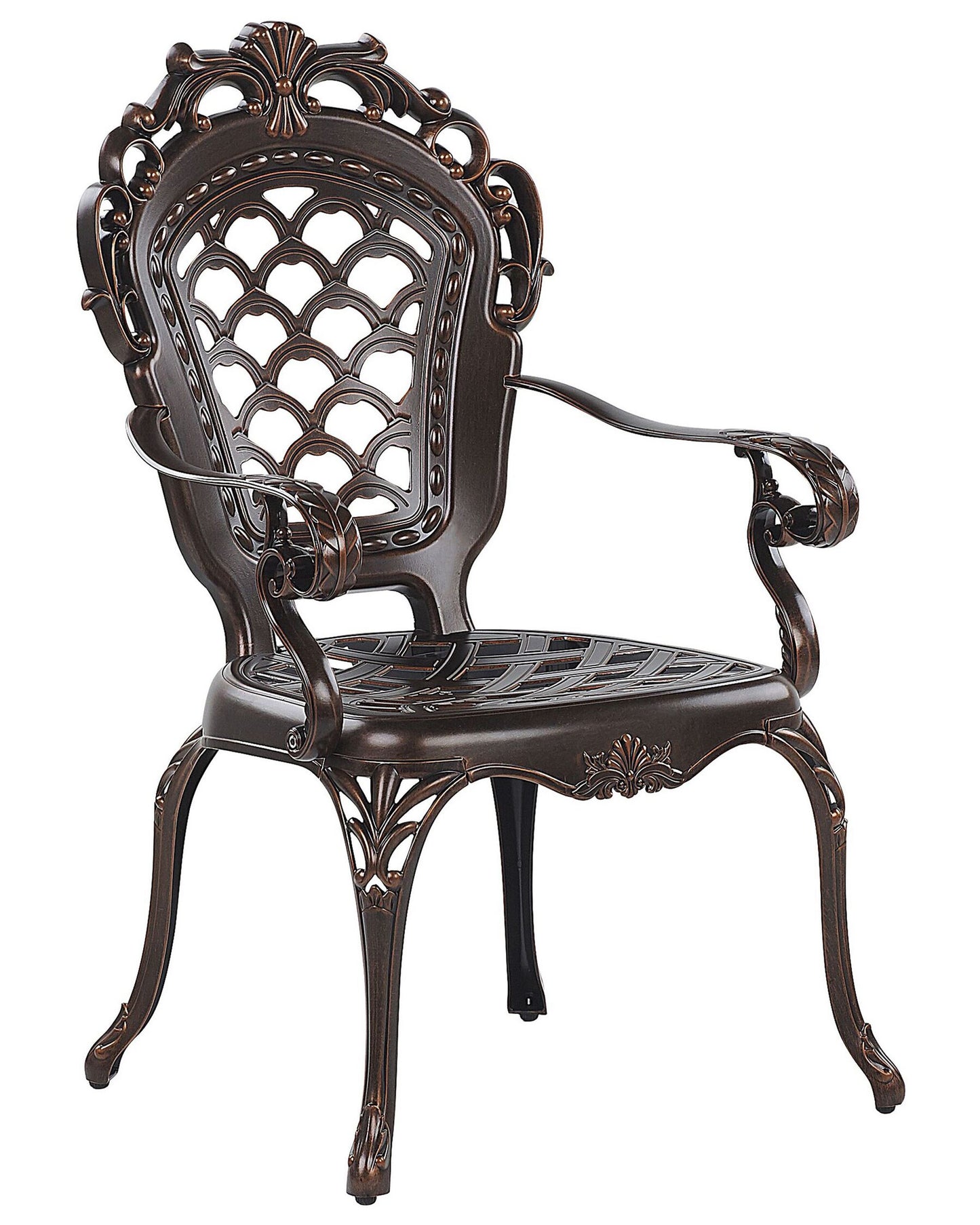 Set of 2 Garden Chairs with Cushions LIZZANO Metal Dark Brown