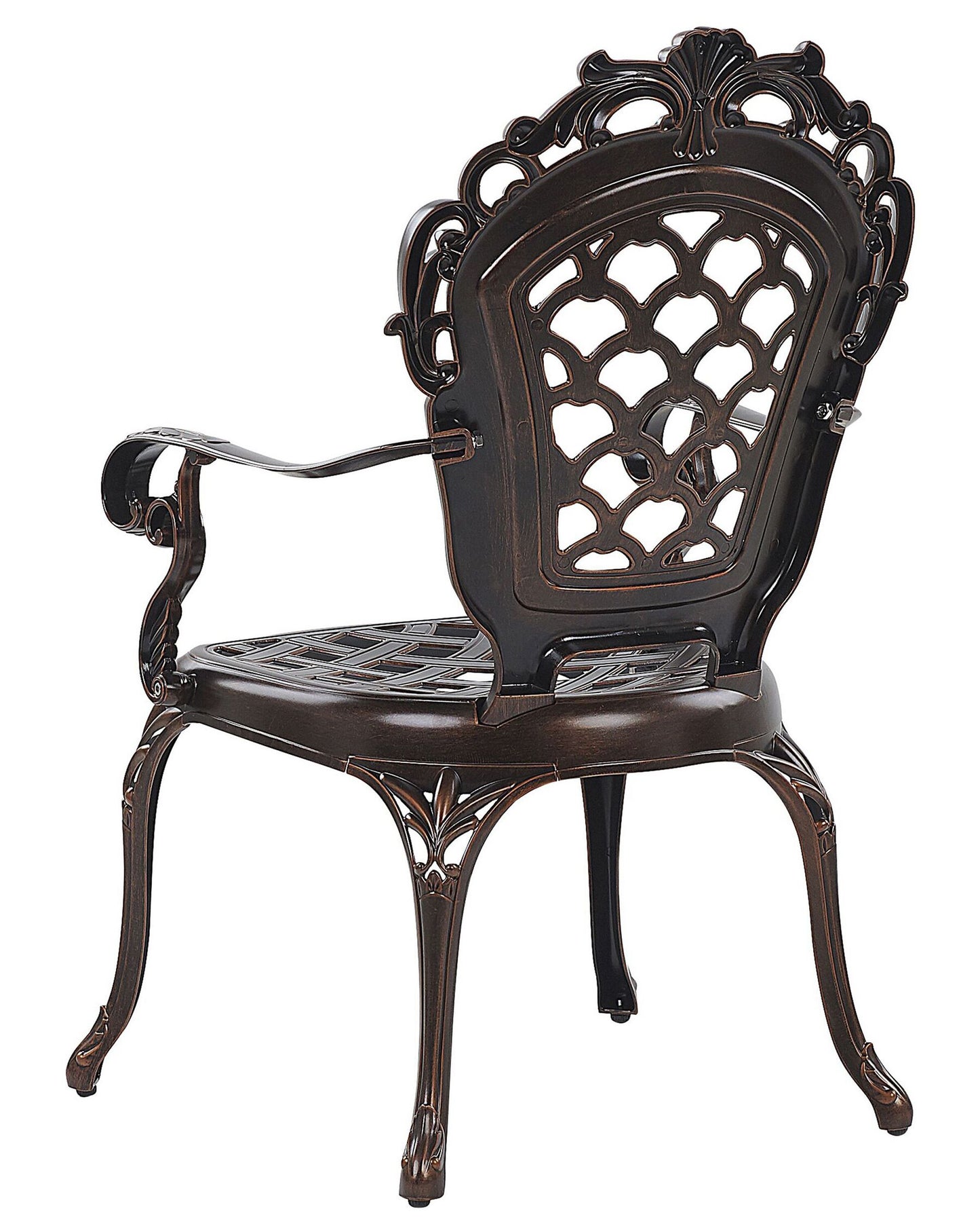 Set of 2 Garden Chairs with Cushions LIZZANO Metal Dark Brown