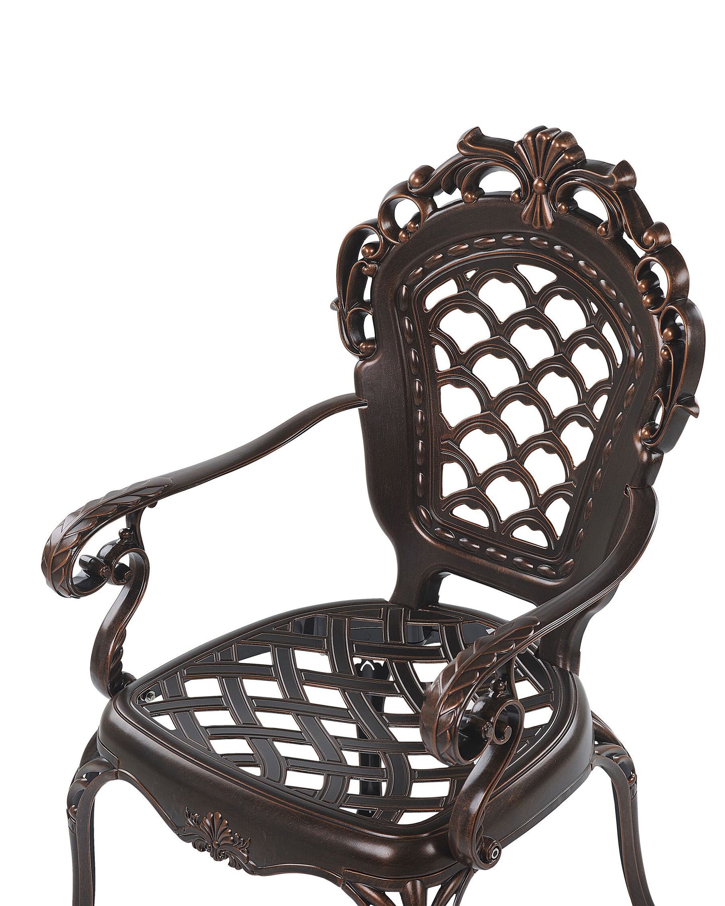 Set of 2 Garden Chairs with Cushions LIZZANO Metal Dark Brown