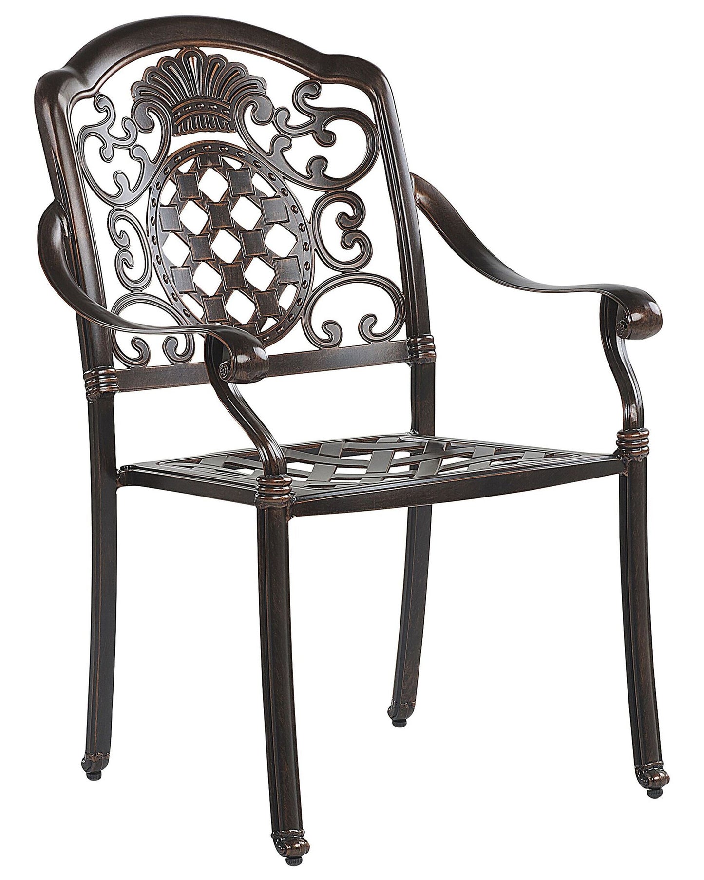 Set of 4 Garden Chairs with Cushions SALENTO Metal Dark Brown