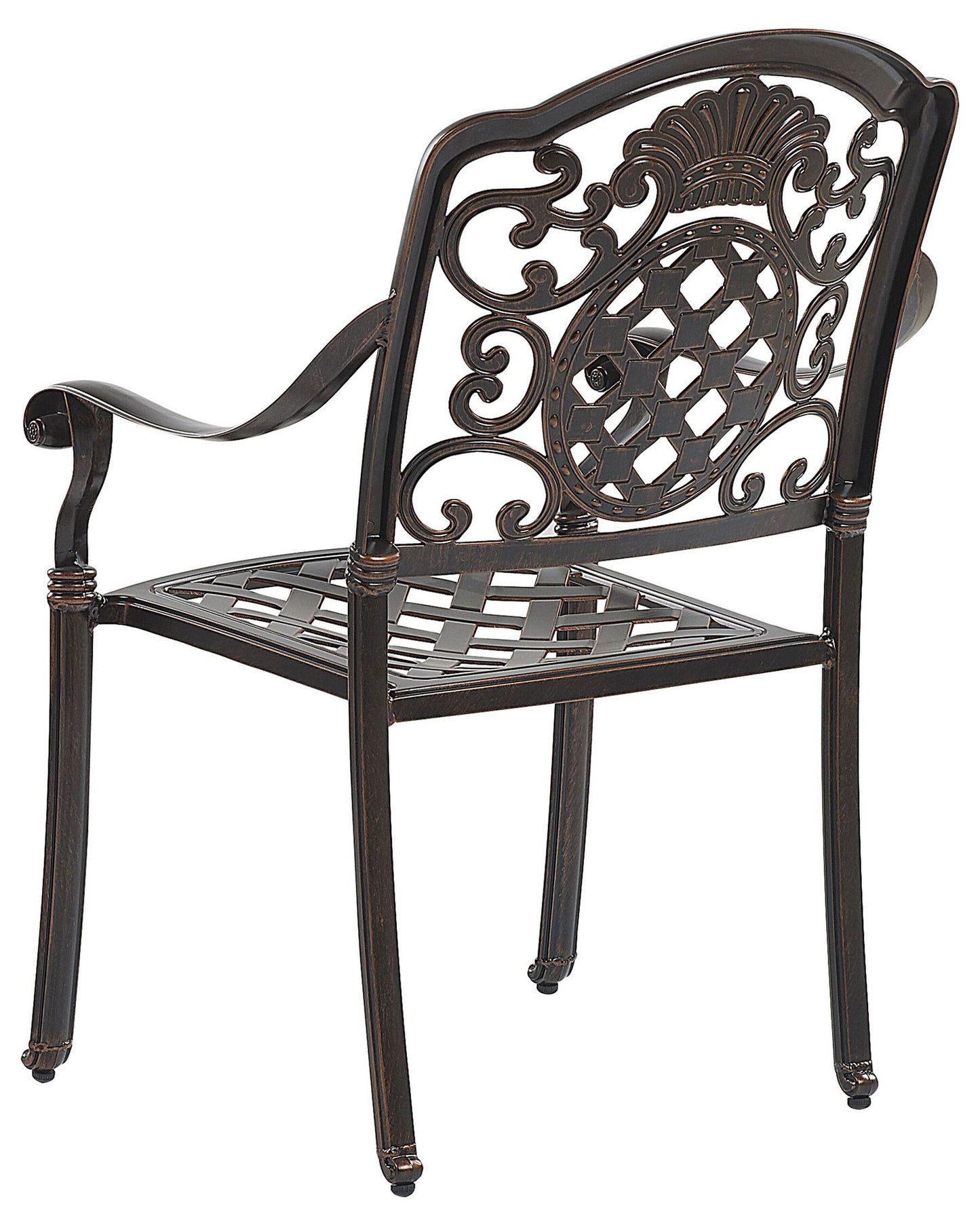 Set of 4 Garden Chairs with Cushions SALENTO Metal Dark Brown