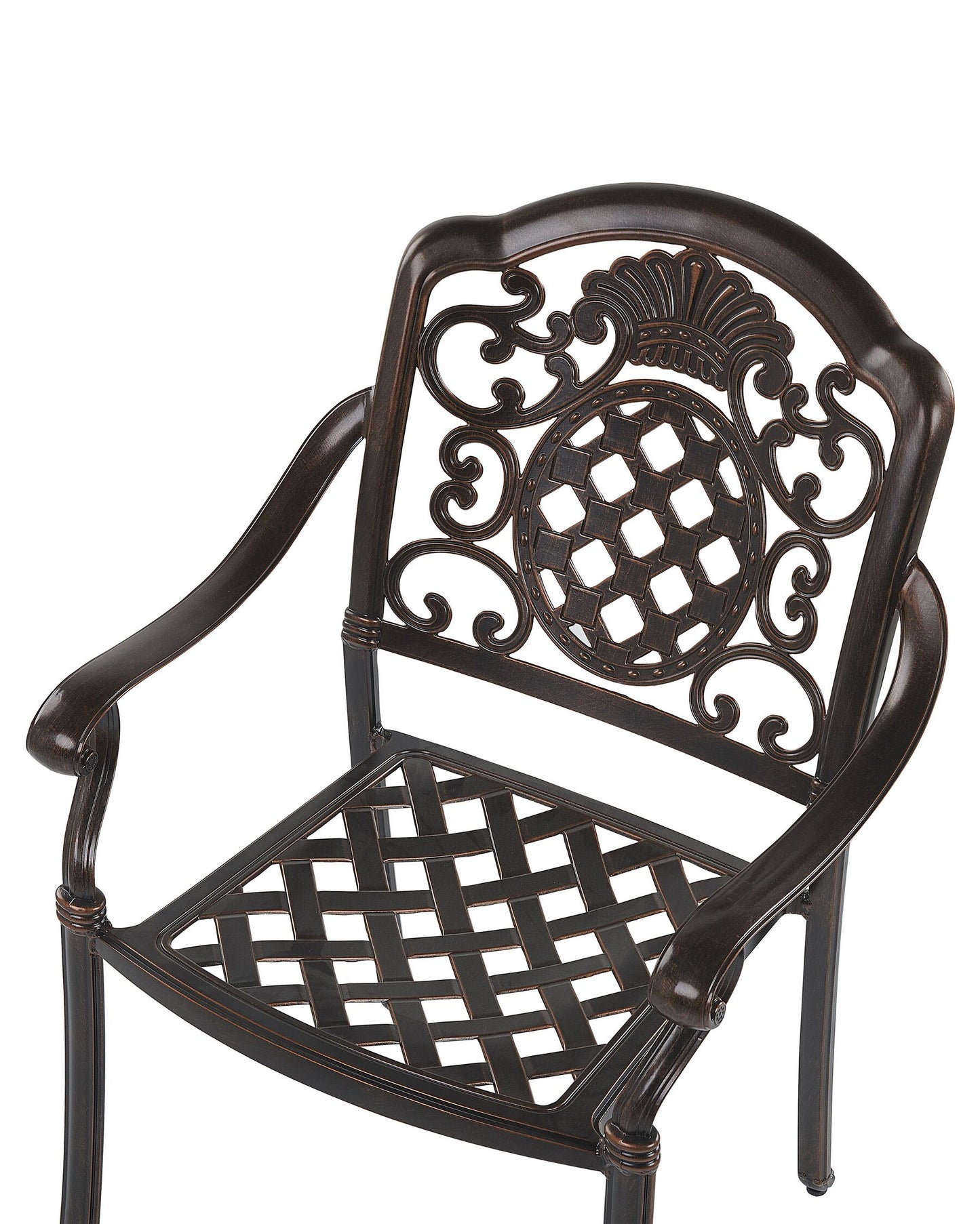 Set of 4 Garden Chairs with Cushions SALENTO Metal Dark Brown
