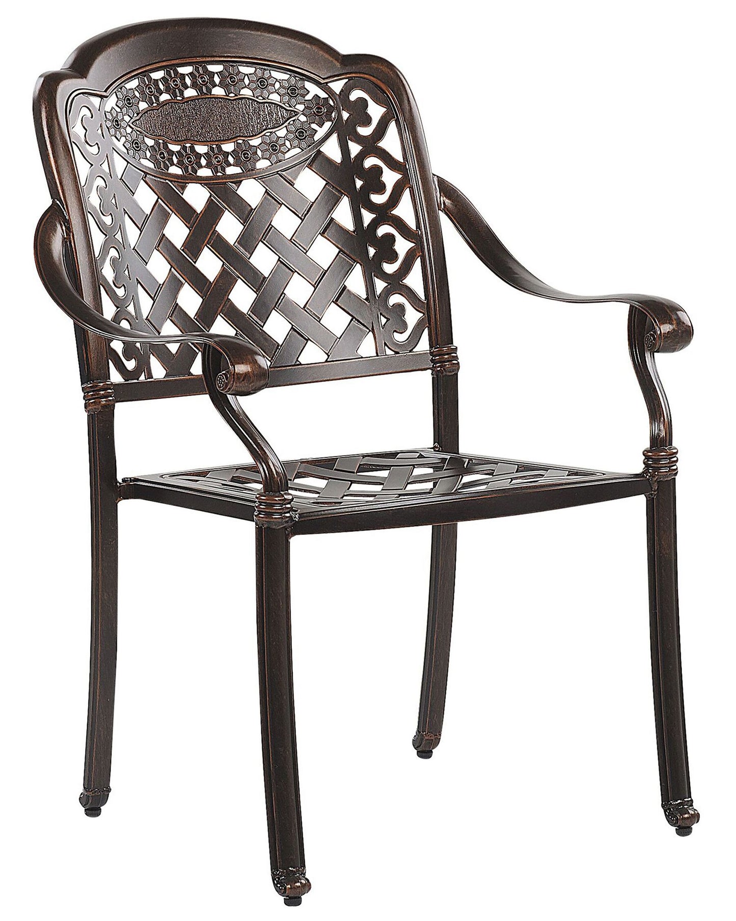 Set of 4 Garden Chairs with Cushions MANFRIA Metal Dark Brown
