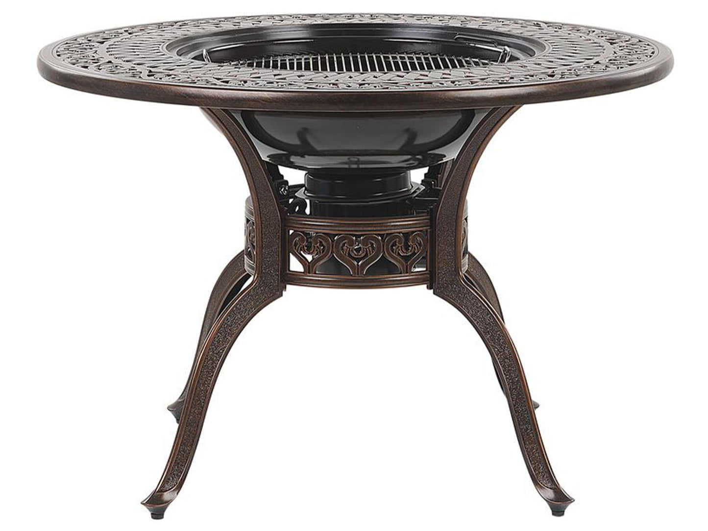Garden Dining Set 4 Seater MANFRIA with Cushions Metal Dark Brown