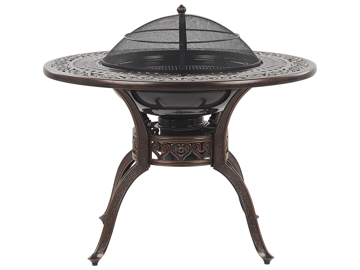 Garden Dining Set 4 Seater MANFRIA with Cushions Metal Dark Brown