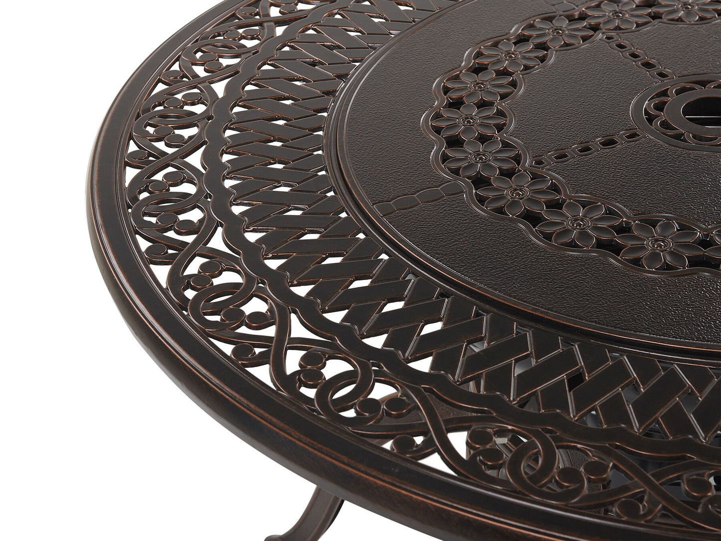 Garden Dining Set 4 Seater MANFRIA with Cushions Metal Dark Brown