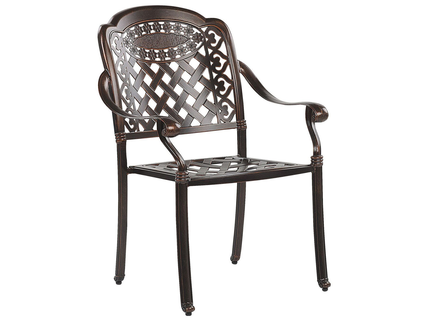 Garden Dining Set 4 Seater MANFRIA with Cushions Metal Dark Brown