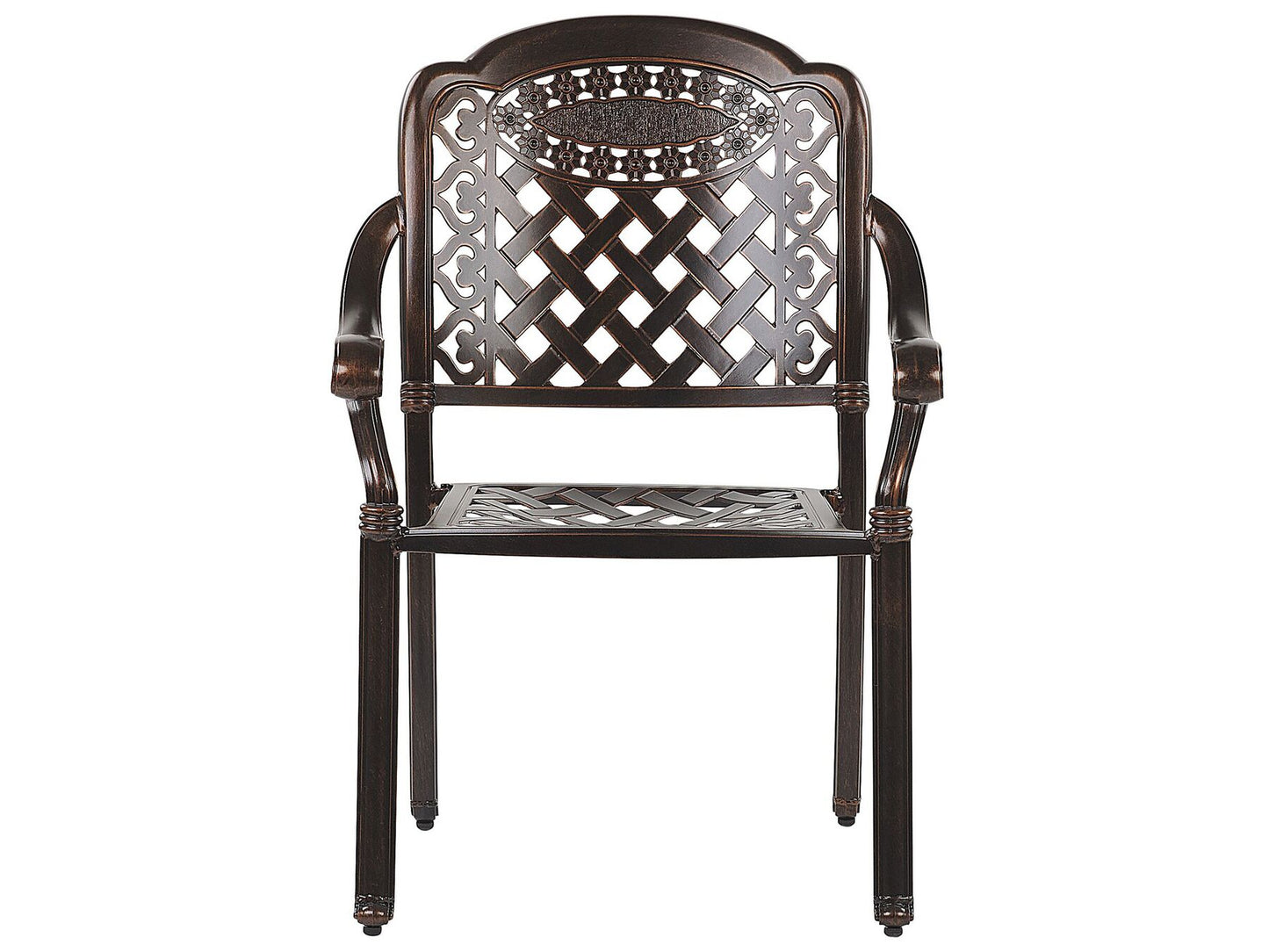 Garden Dining Set 4 Seater MANFRIA with Cushions Metal Dark Brown