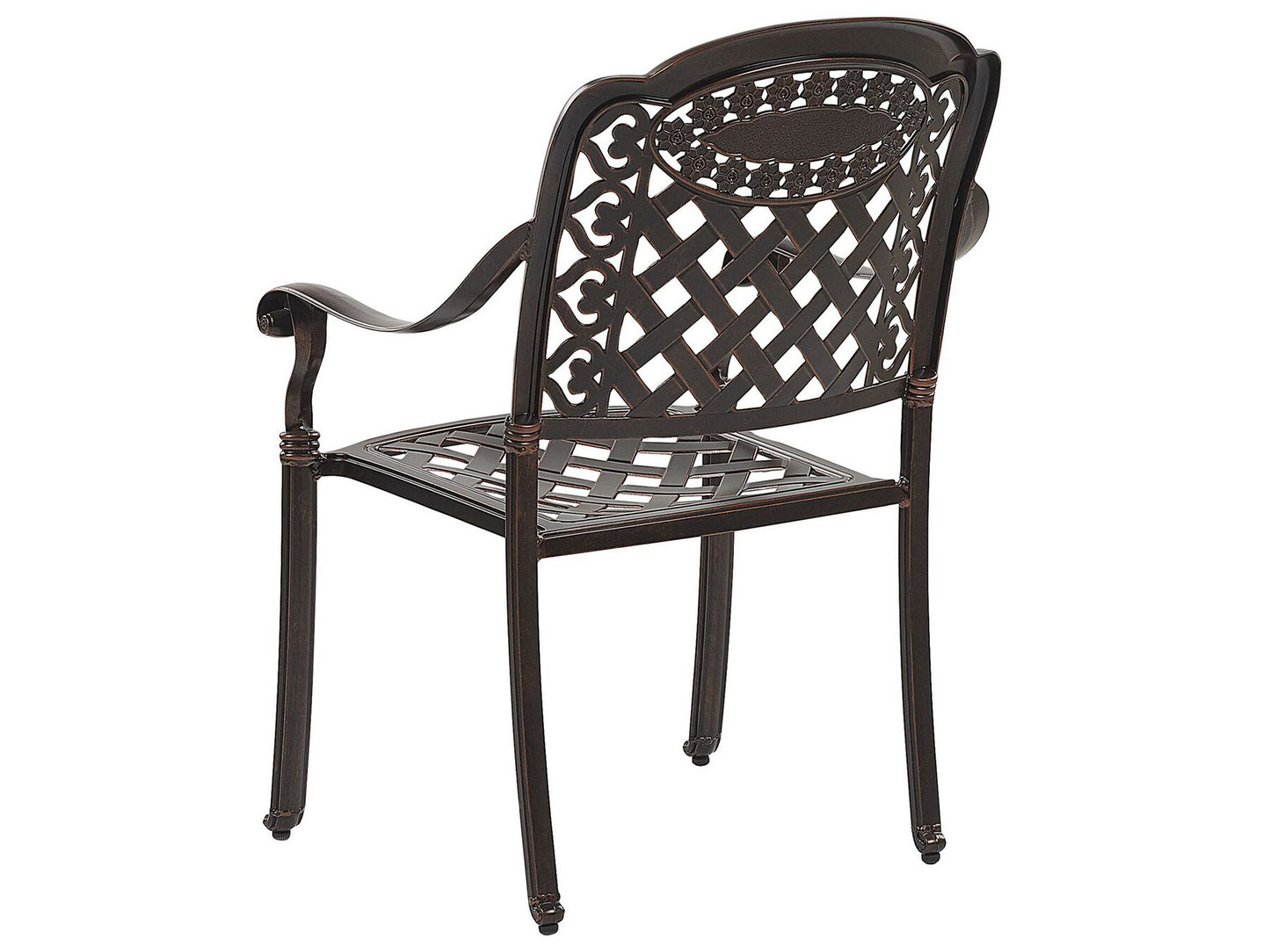 Garden Dining Set 4 Seater MANFRIA with Cushions Metal Dark Brown