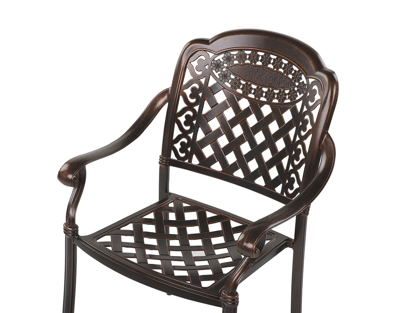 Garden Dining Set 4 Seater MANFRIA with Cushions Metal Dark Brown