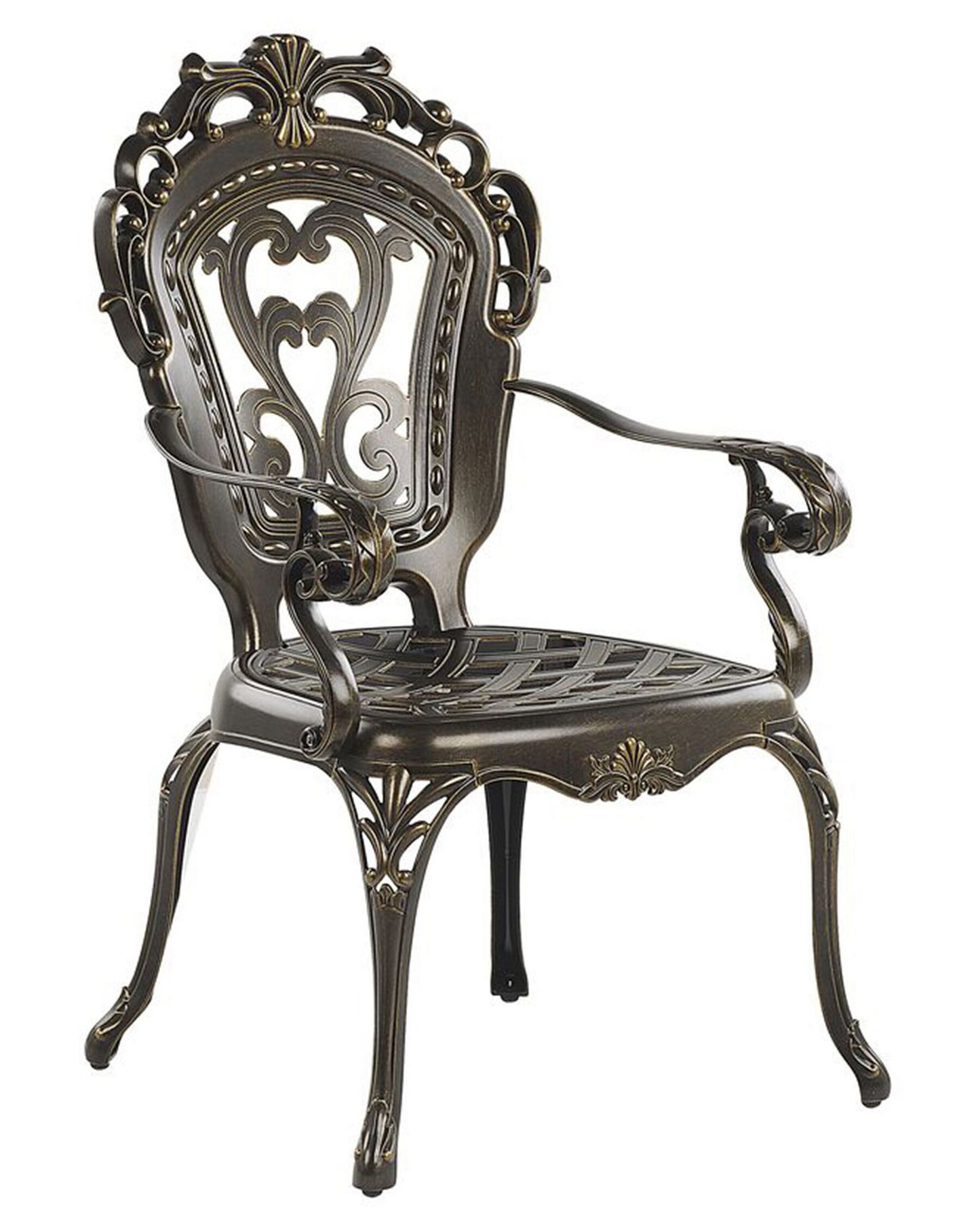 Set of 2 Garden Chairs with Cushions SAPRI Metal Dark Brown