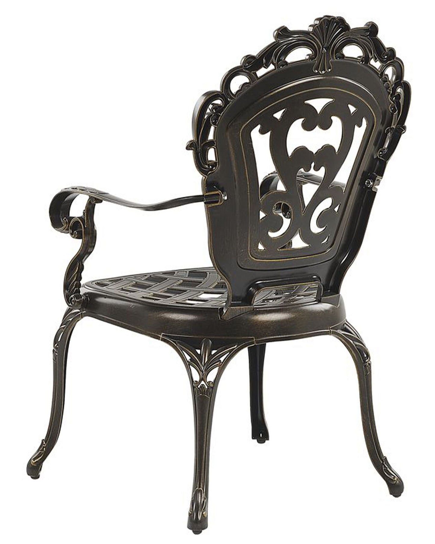 Set of 2 Garden Chairs with Cushions SAPRI Metal Dark Brown