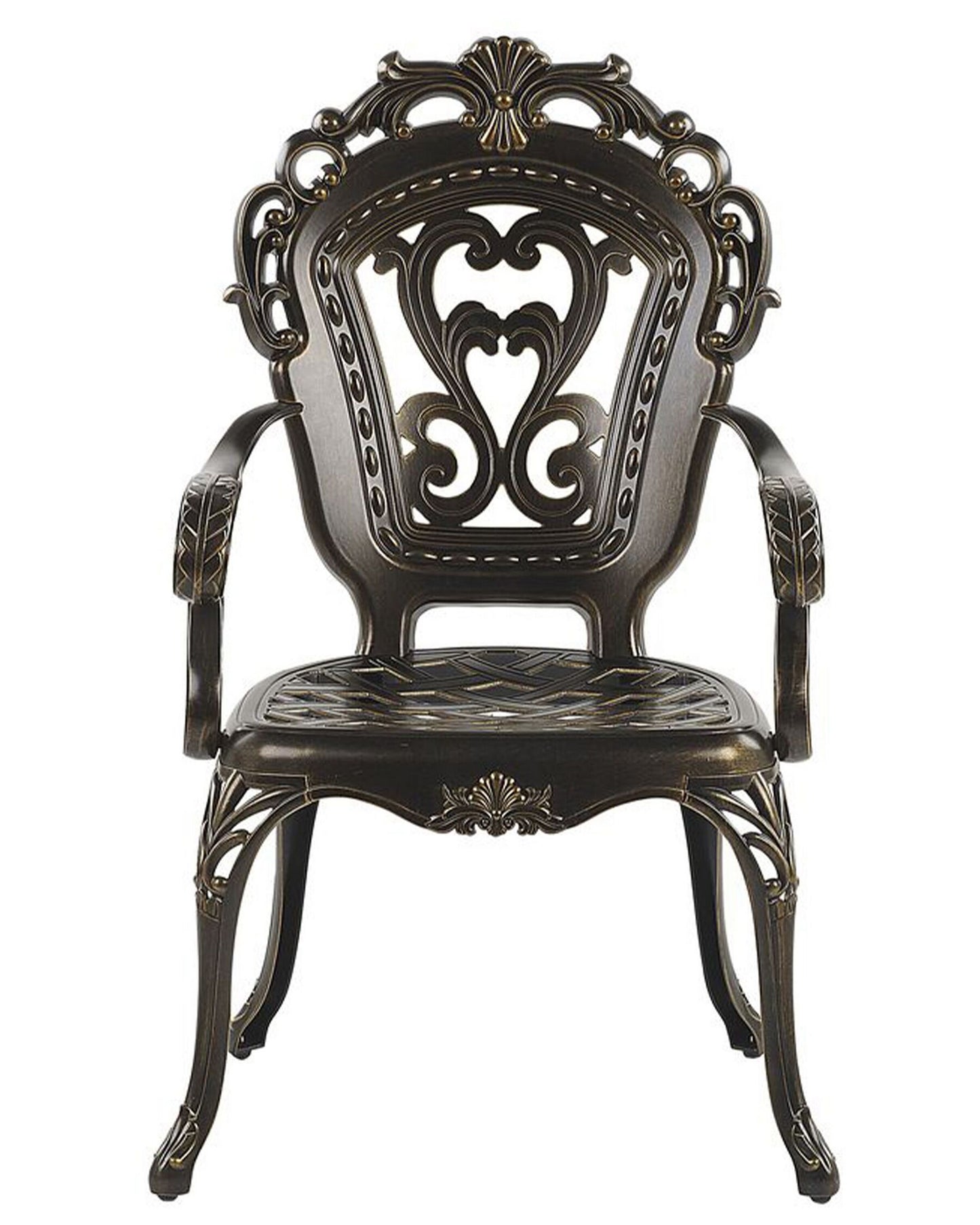 Set of 2 Garden Chairs with Cushions SAPRI Metal Dark Brown