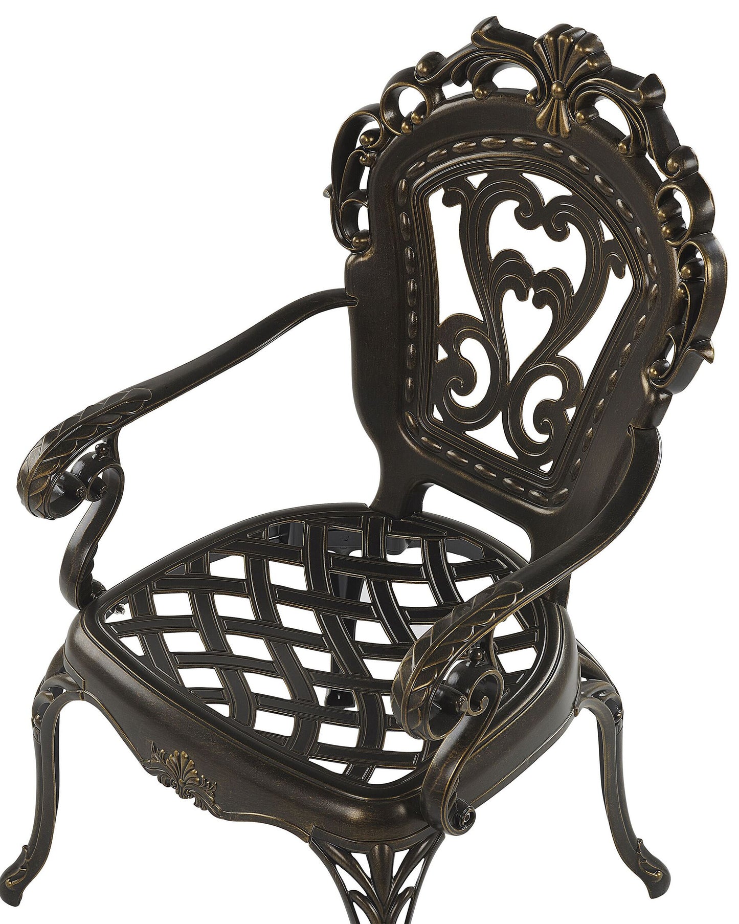 Set of 2 Garden Chairs with Cushions SAPRI Metal Dark Brown