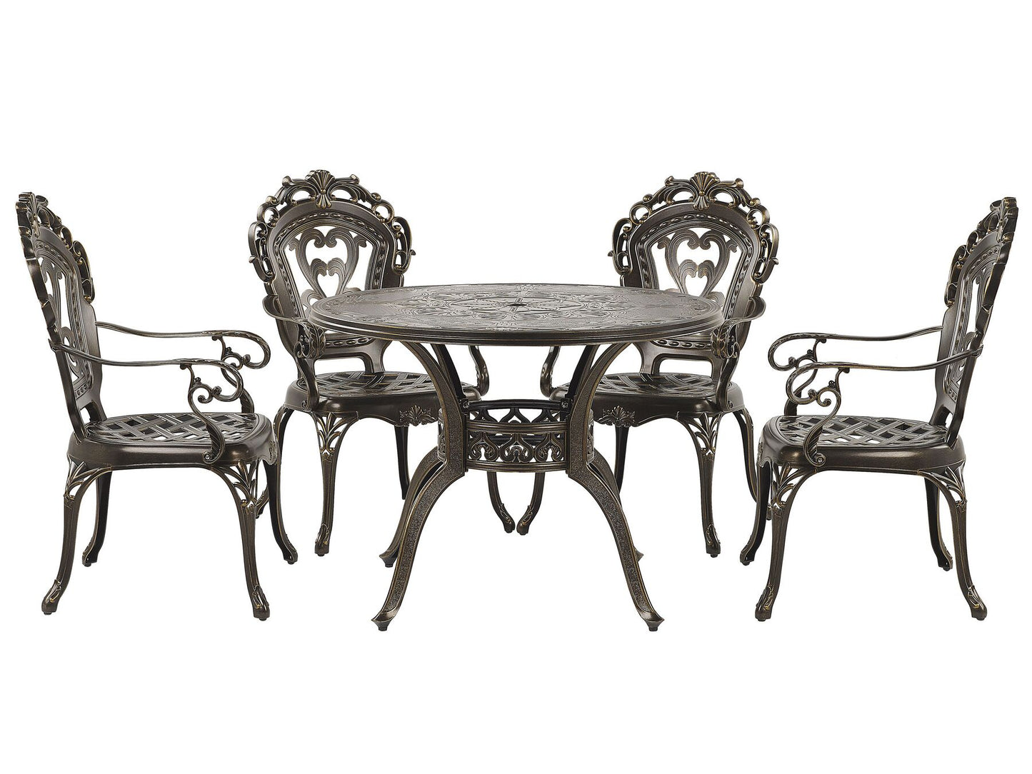 Garden Dining Set 4 Seater SAPRI with Cushions Metal Dark Brown