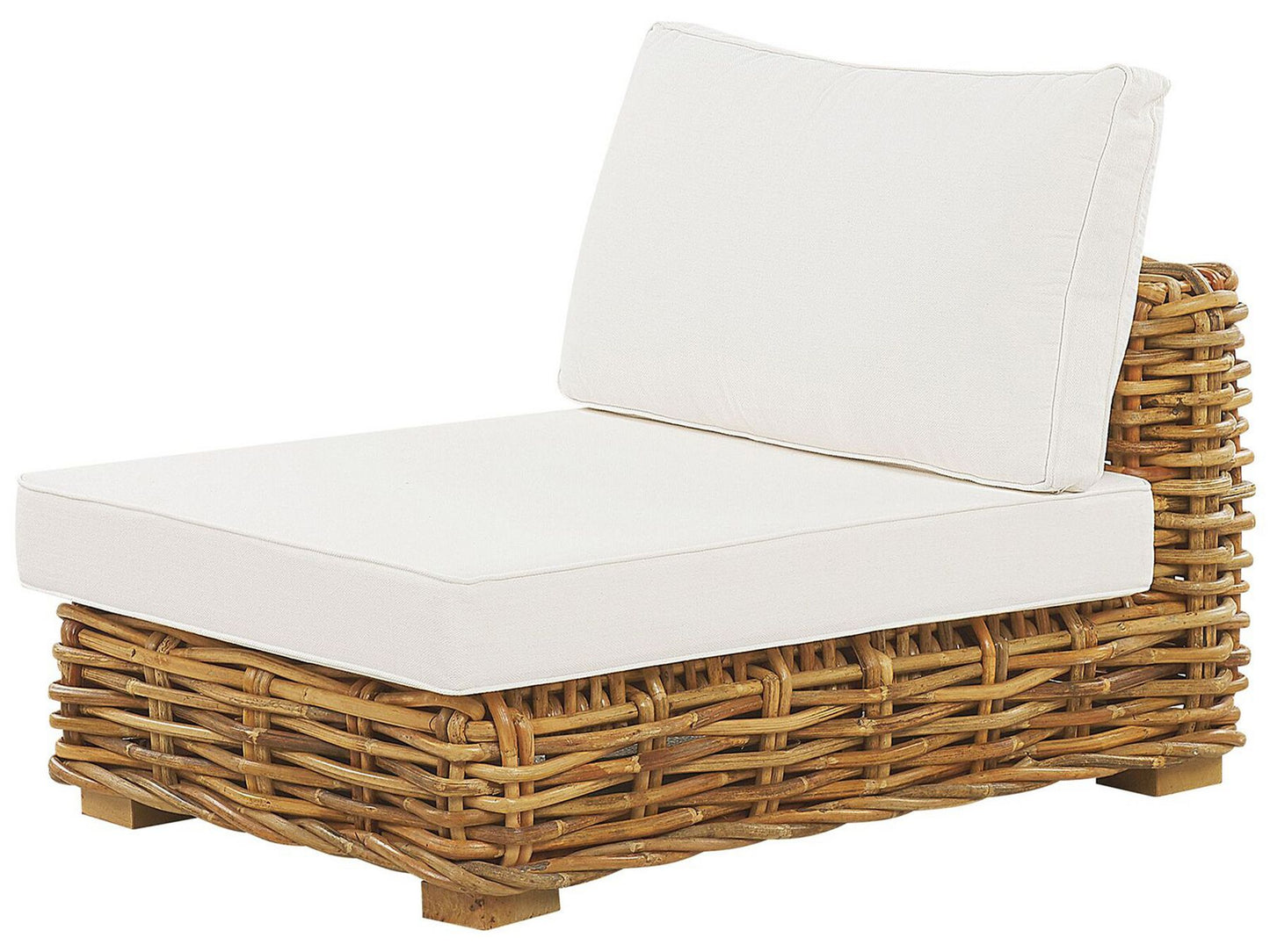 Garden Lounge Set with Table 4 Seater Left Hand Modular Rattan Natural