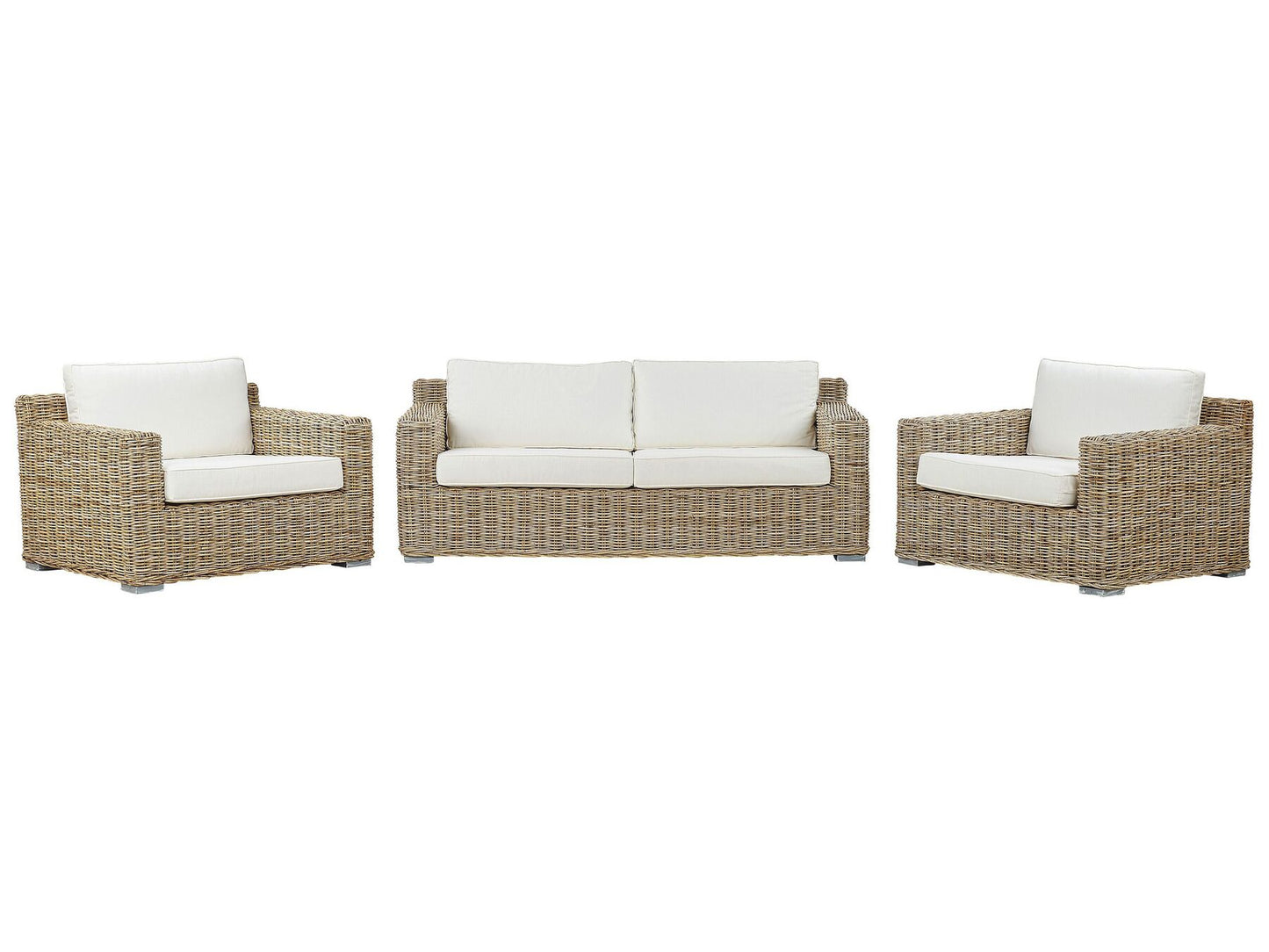 Garden Sofa Set 4 Seater ARDEA Rattan Light Brown