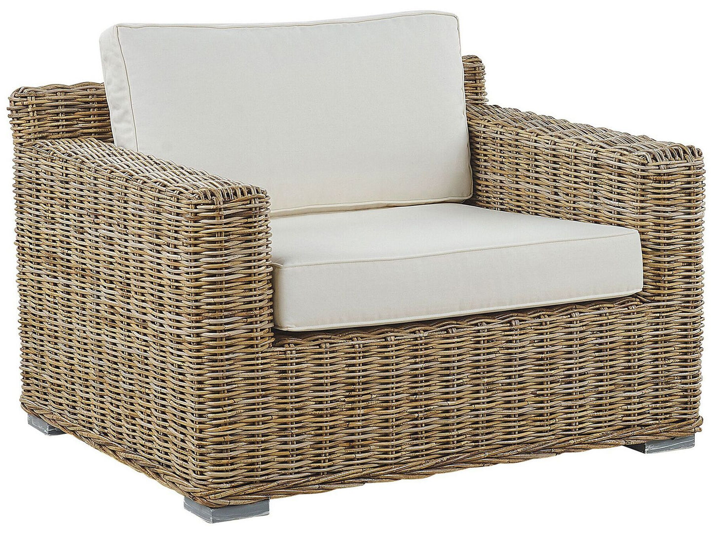 Garden Sofa Set 4 Seater ARDEA Rattan Light Brown