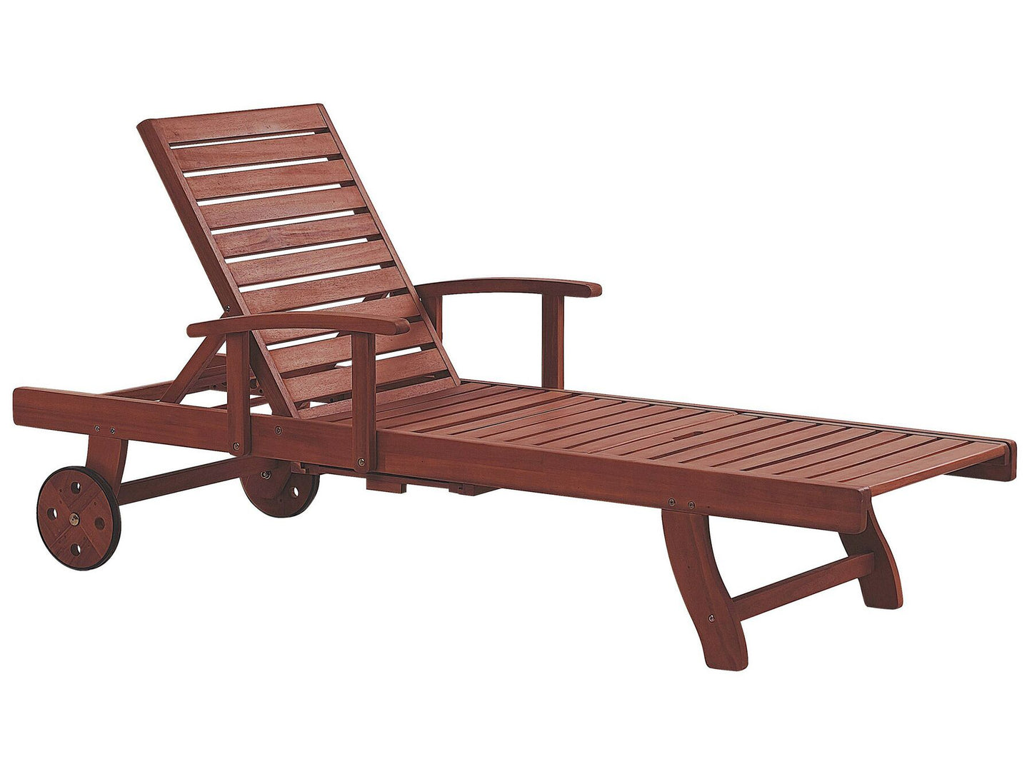 Sun Lounger TOSCANA Reclining Acacia Wood Dark Brown