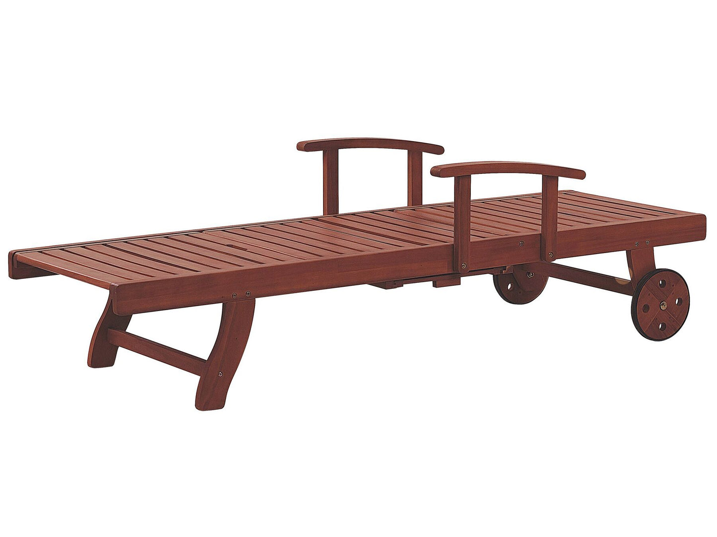 Sun Lounger TOSCANA Reclining Acacia Wood Dark Brown