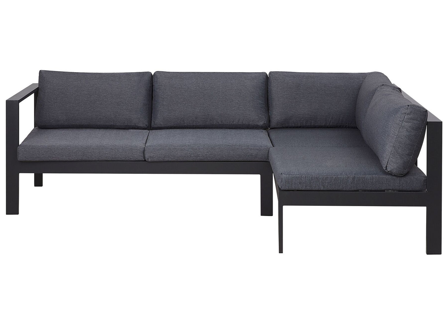 Garden Corner Sofa with Table 5 Seater MESSINA Left Hand Metal Black
