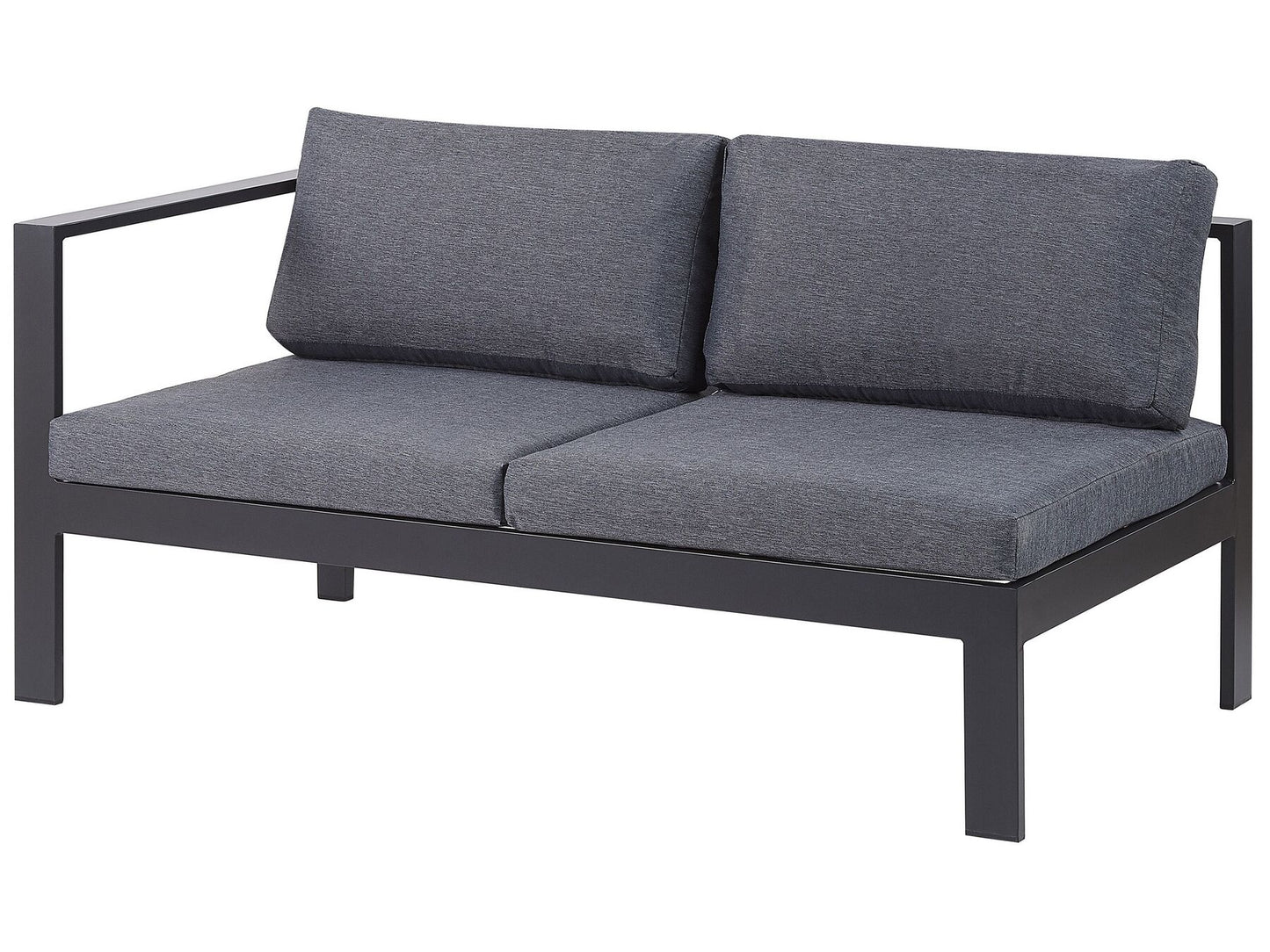 Garden Corner Sofa with Table 5 Seater MESSINA Left Hand Metal Black
