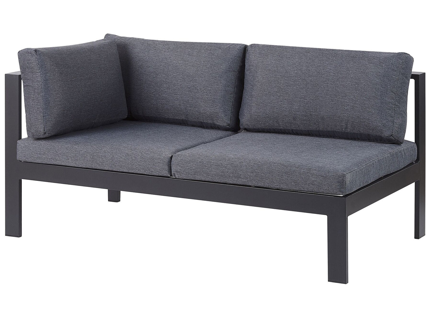 Garden Corner Sofa with Table 5 Seater MESSINA Left Hand Metal Black