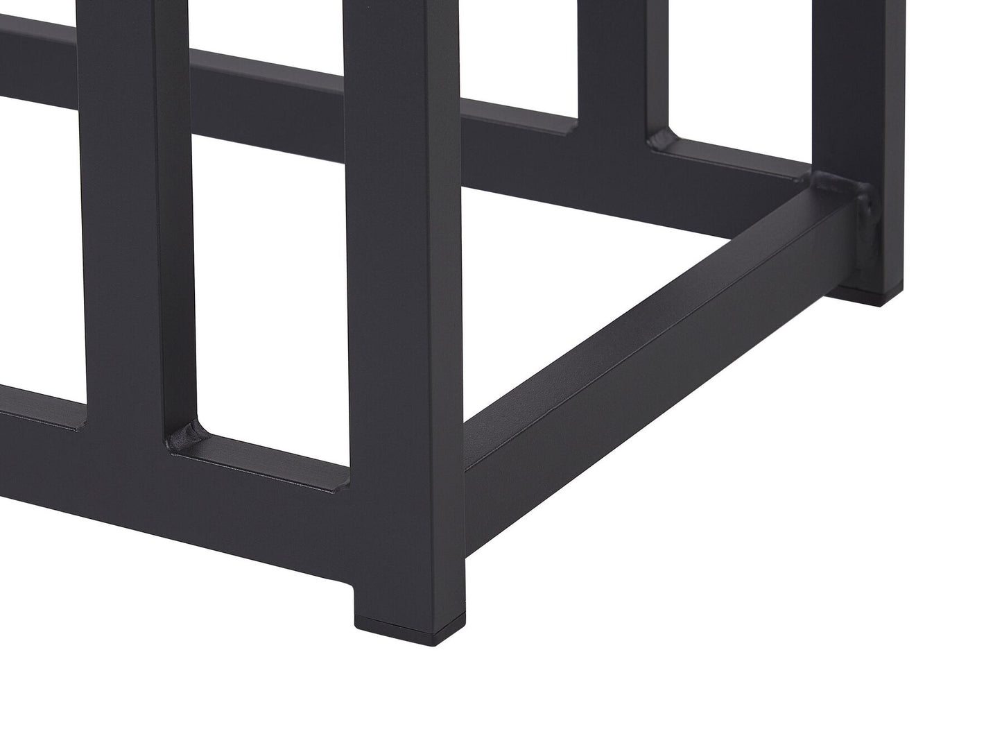Garden Corner Sofa with Table 5 Seater MESSINA Left Hand Metal Black