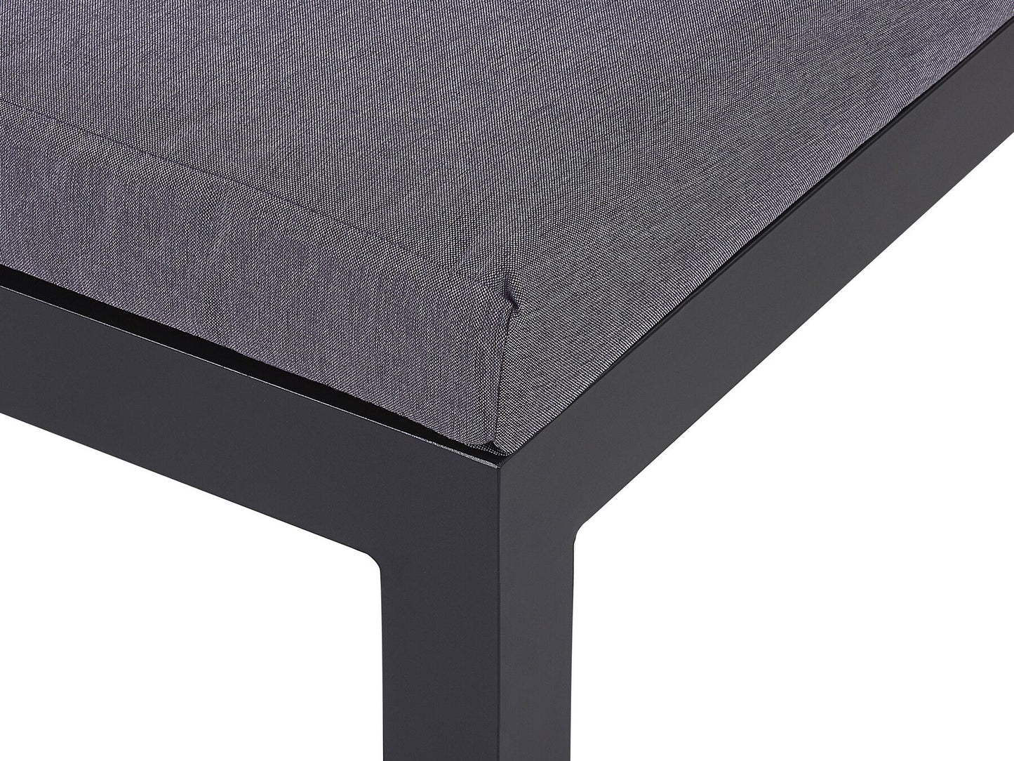Garden Corner Sofa with Table 5 Seater MESSINA Left Hand Metal Black