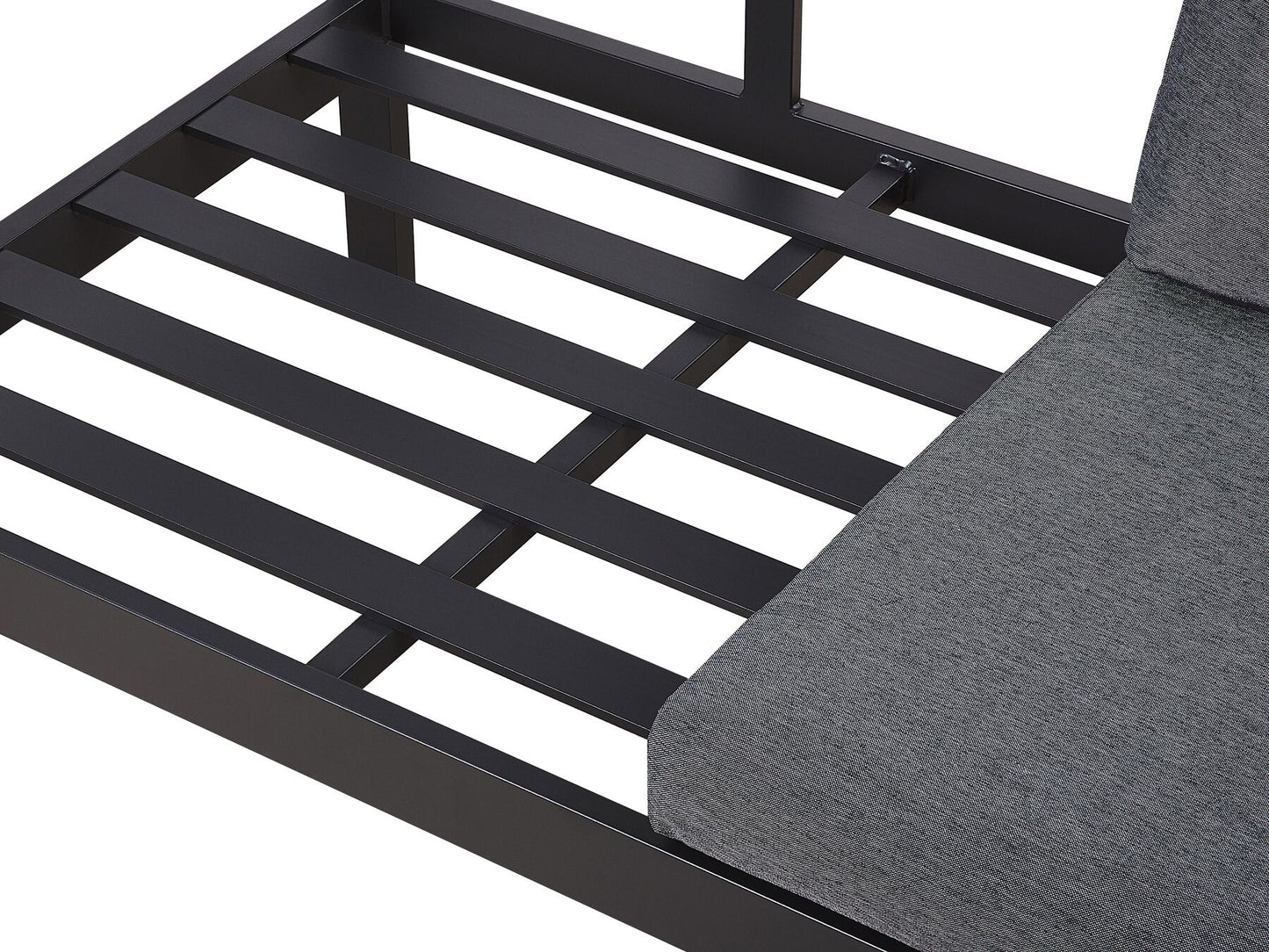 Garden Corner Sofa with Table 5 Seater MESSINA Left Hand Metal Black