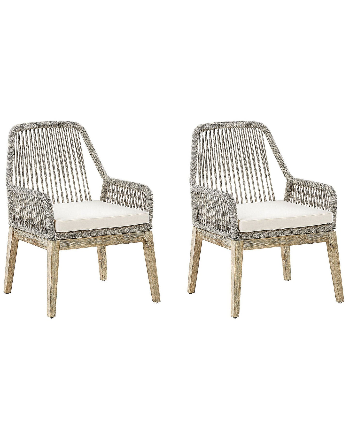 Set of 2 Garden Chairs with Cushions OLBIA Beige
